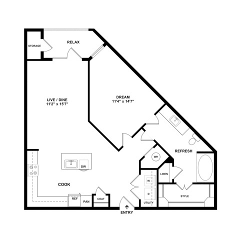 One Bedroom One Bath | Apartments in Austin TX | Brightleaf at Lakeline