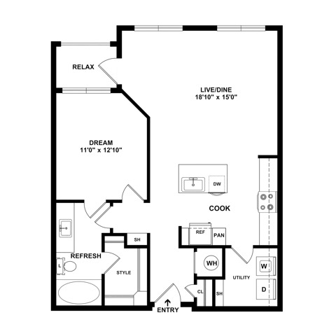 One Bedroom | Apartments in TX | Brightleaf at Lakeline