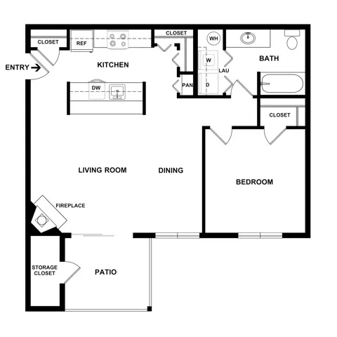 1 Bedroom Floor Plan | Dupont Washington Apartments | Trax at DuPont Station