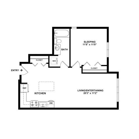 One Bedroom | Wallingford Apartments | The Noble