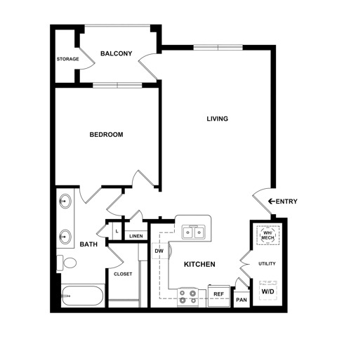 One Bedroom One Bath A2 | 1 Bed Apartment | Oaks of Kyle Apartments