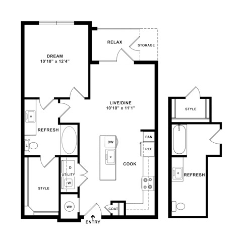 One Bedroom One Bath | Austin Texas Apartments | Brightleaf at Lakeline Apartments