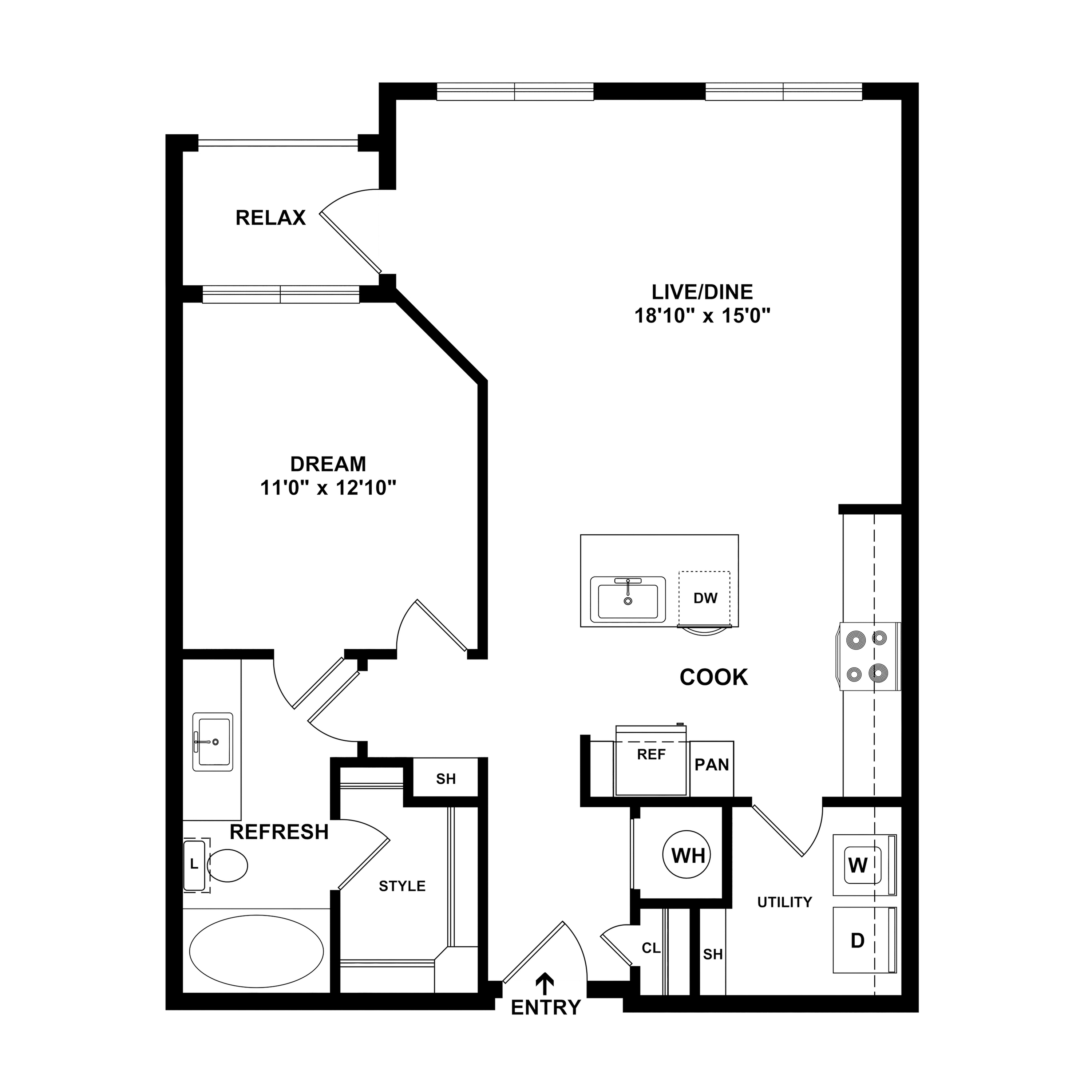 One Bedroom One Bath | Austin Texas Apartments for Rent | Brightleaf at Lakeline