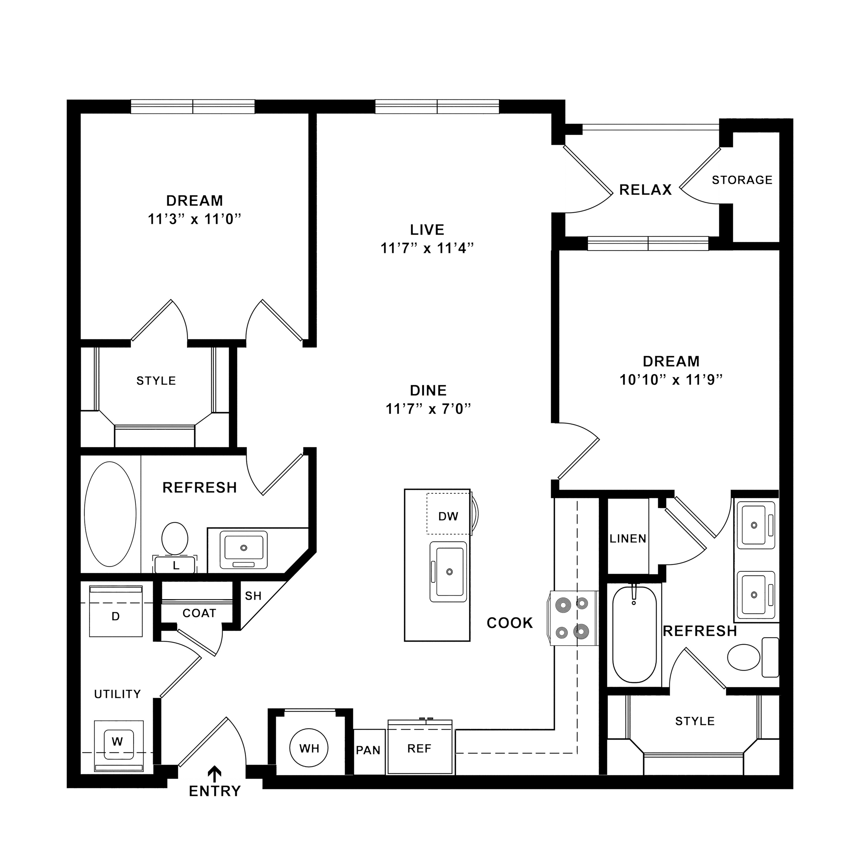 Two Bedroom Two Bath | Austin TX Apartments | Brightleaf at Lakeline
