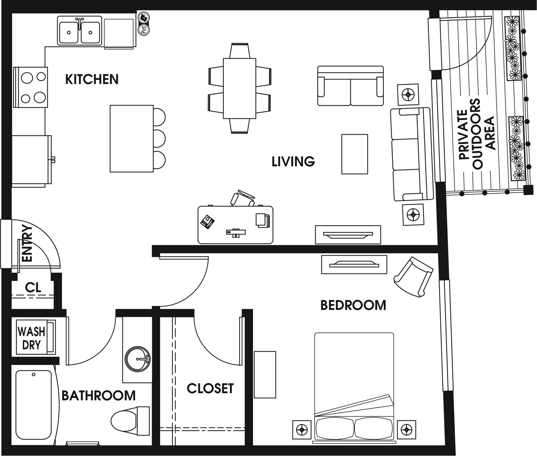 1 Bed 1 Bath