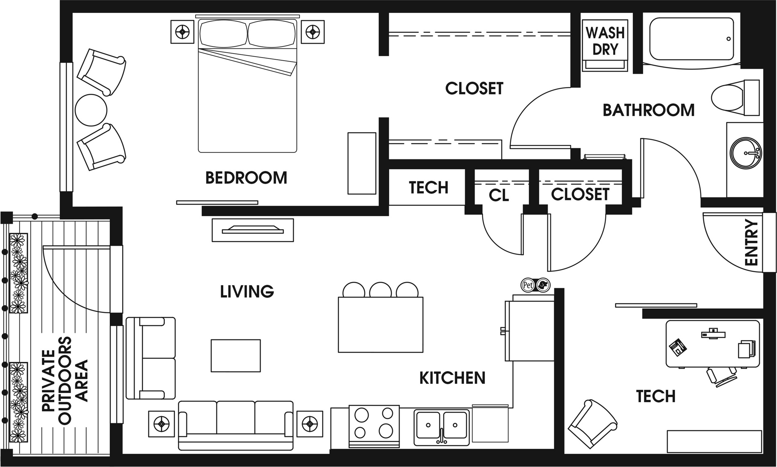 1 Bed 1 Bath