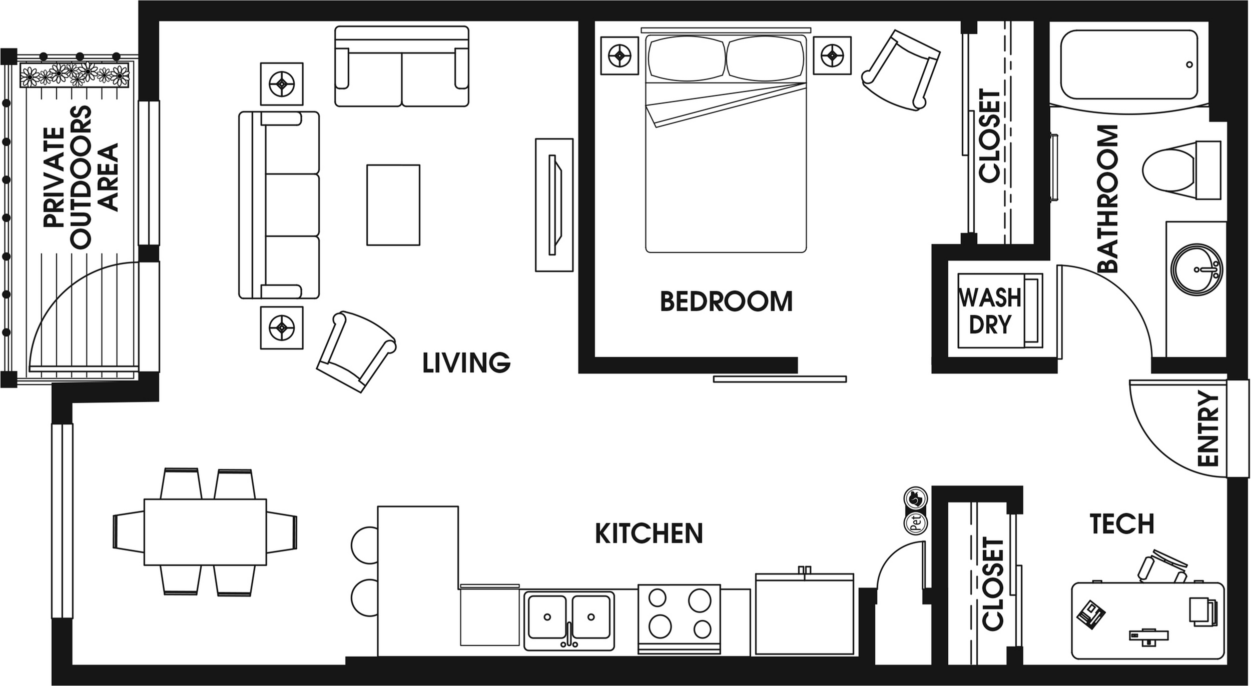 Open-one Bedroom