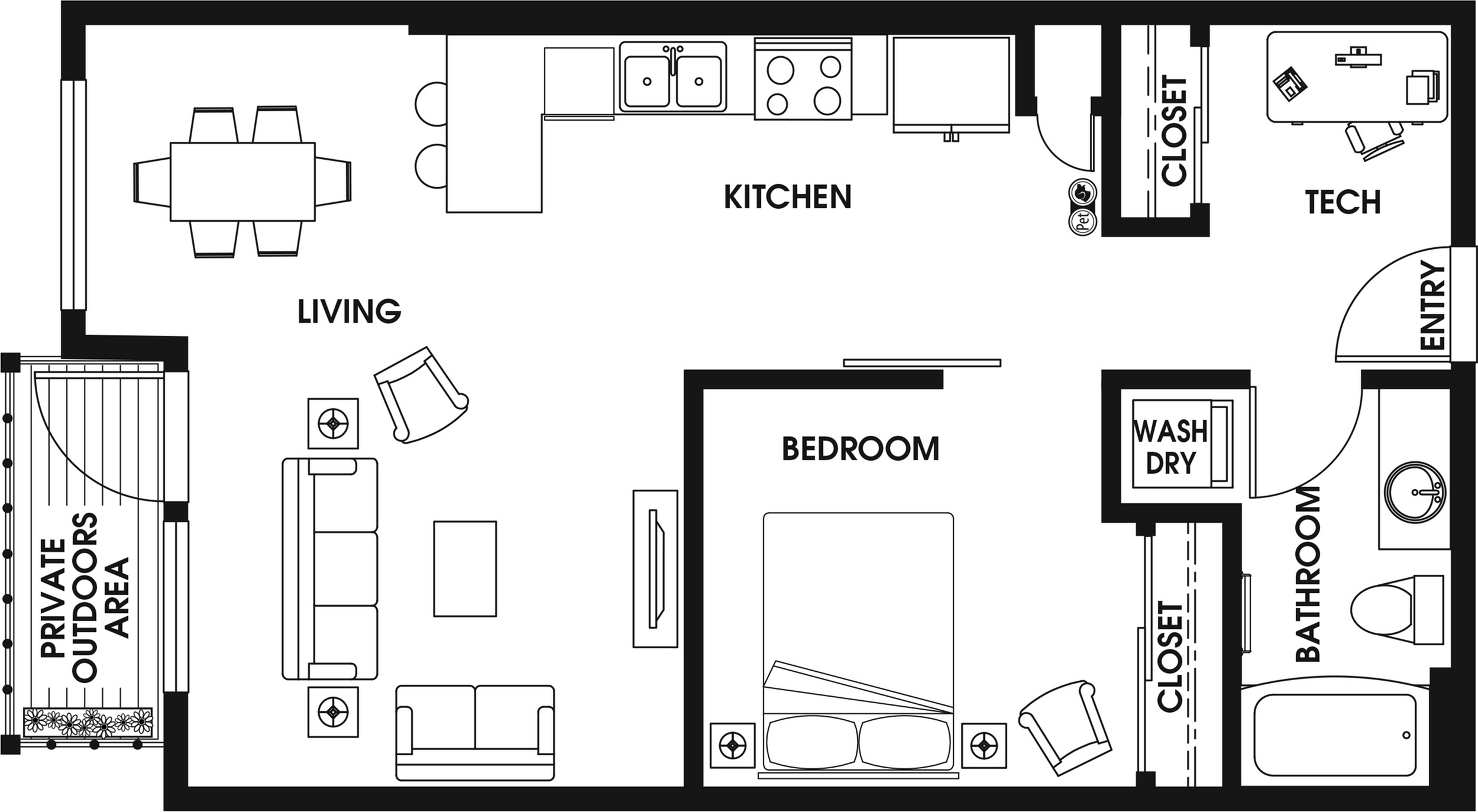 Open-one Bedroom A