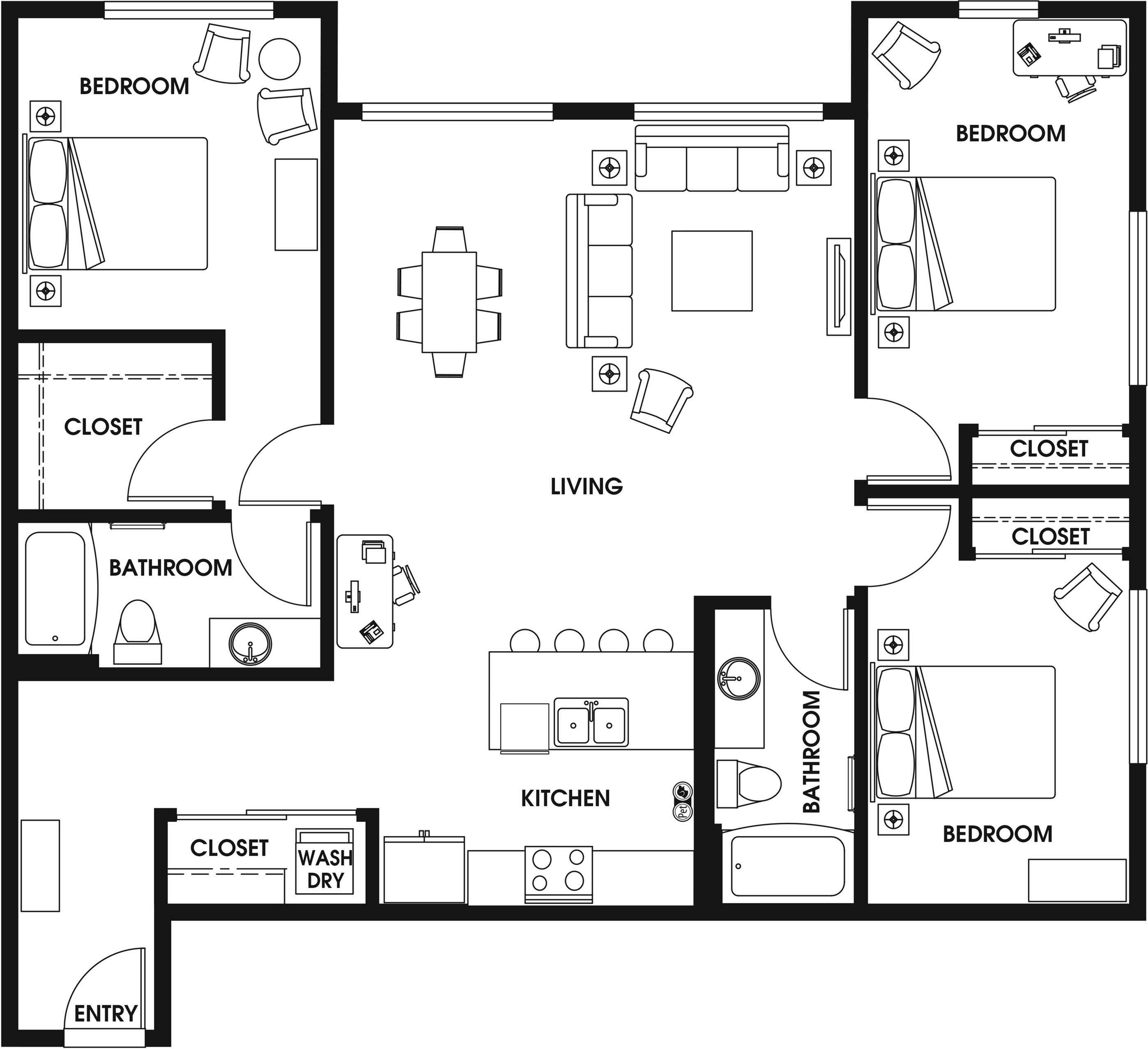 3 Bed 2 Bath A