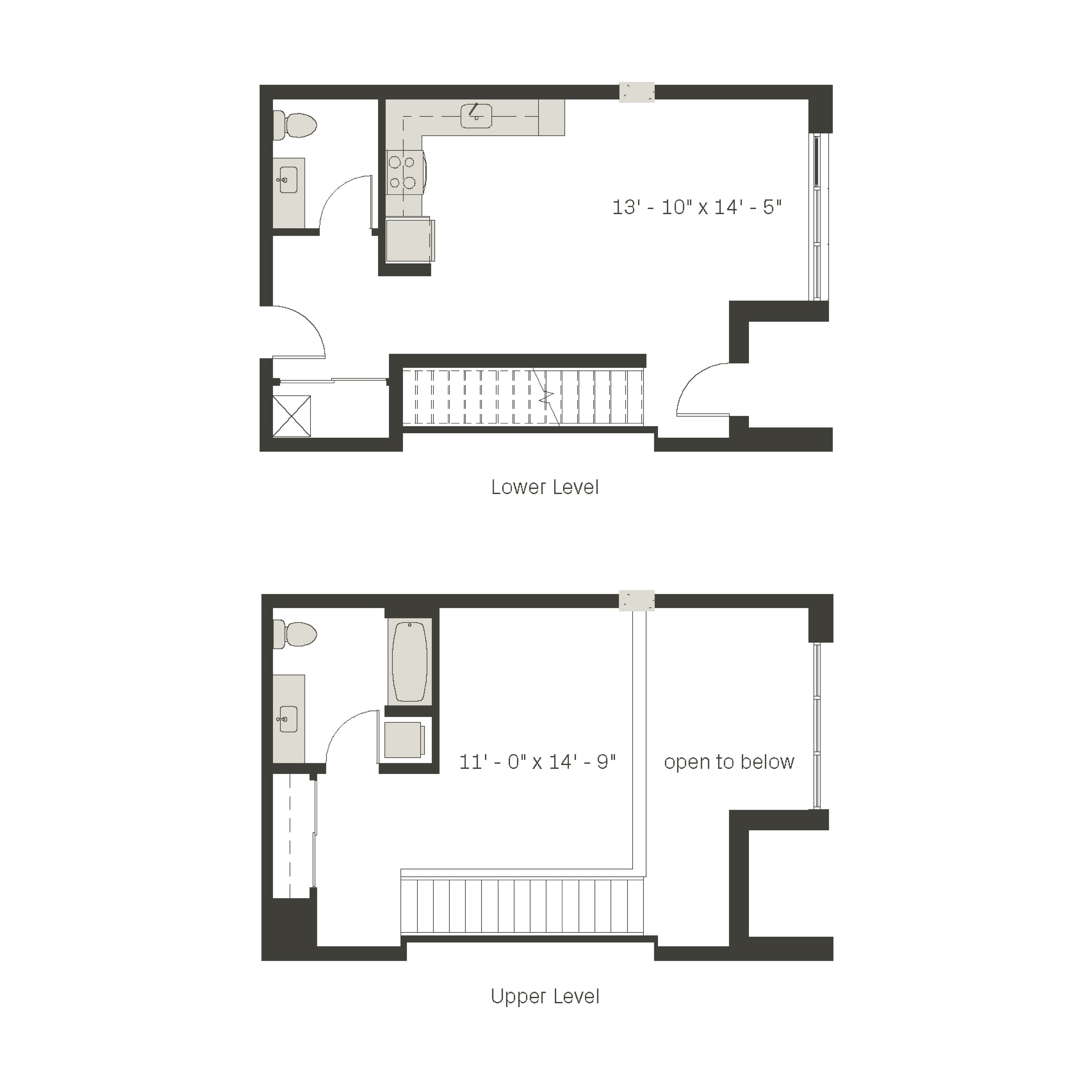 1 Bed / 1.5 Bath Townhouse