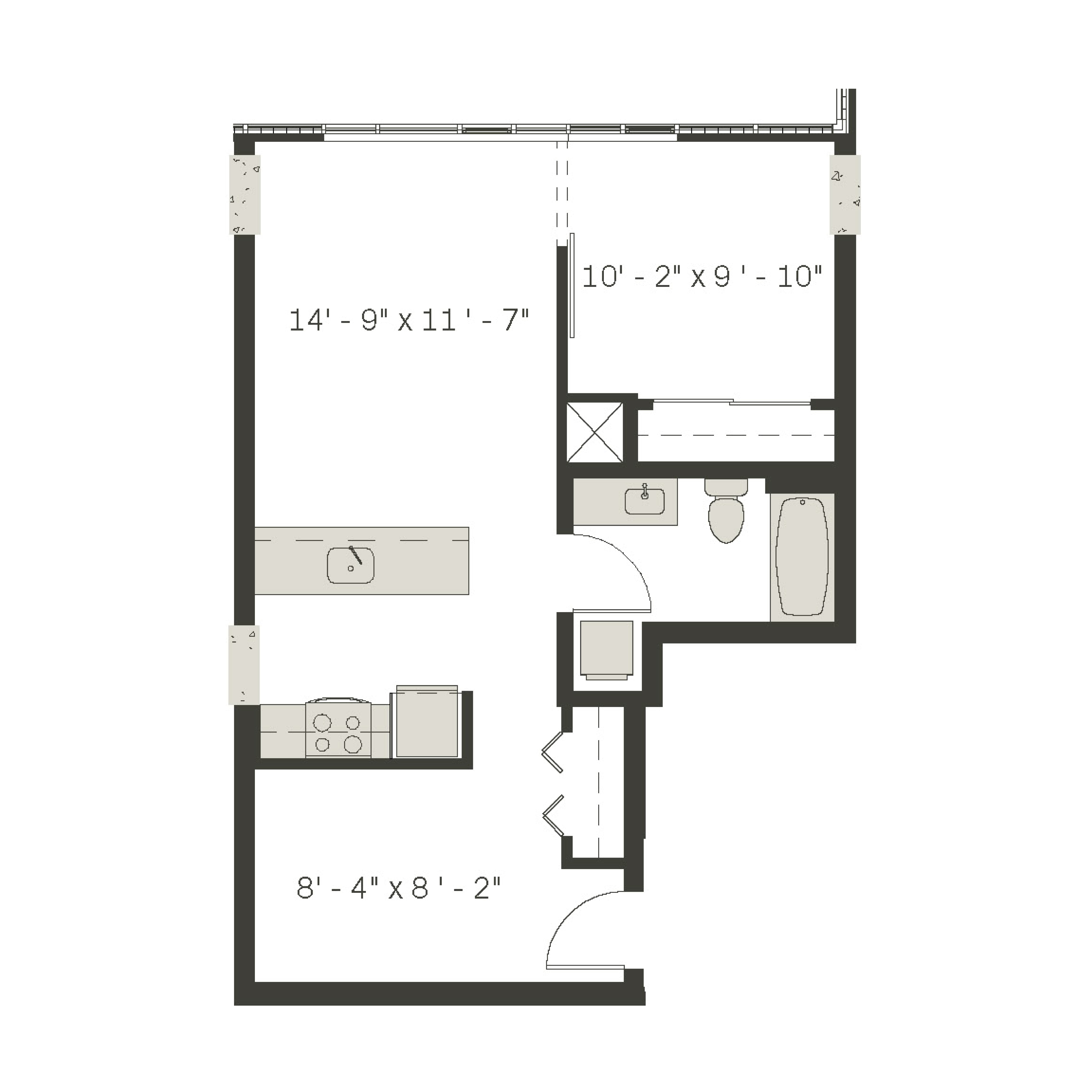 1 Bed / 1 Bath + Den