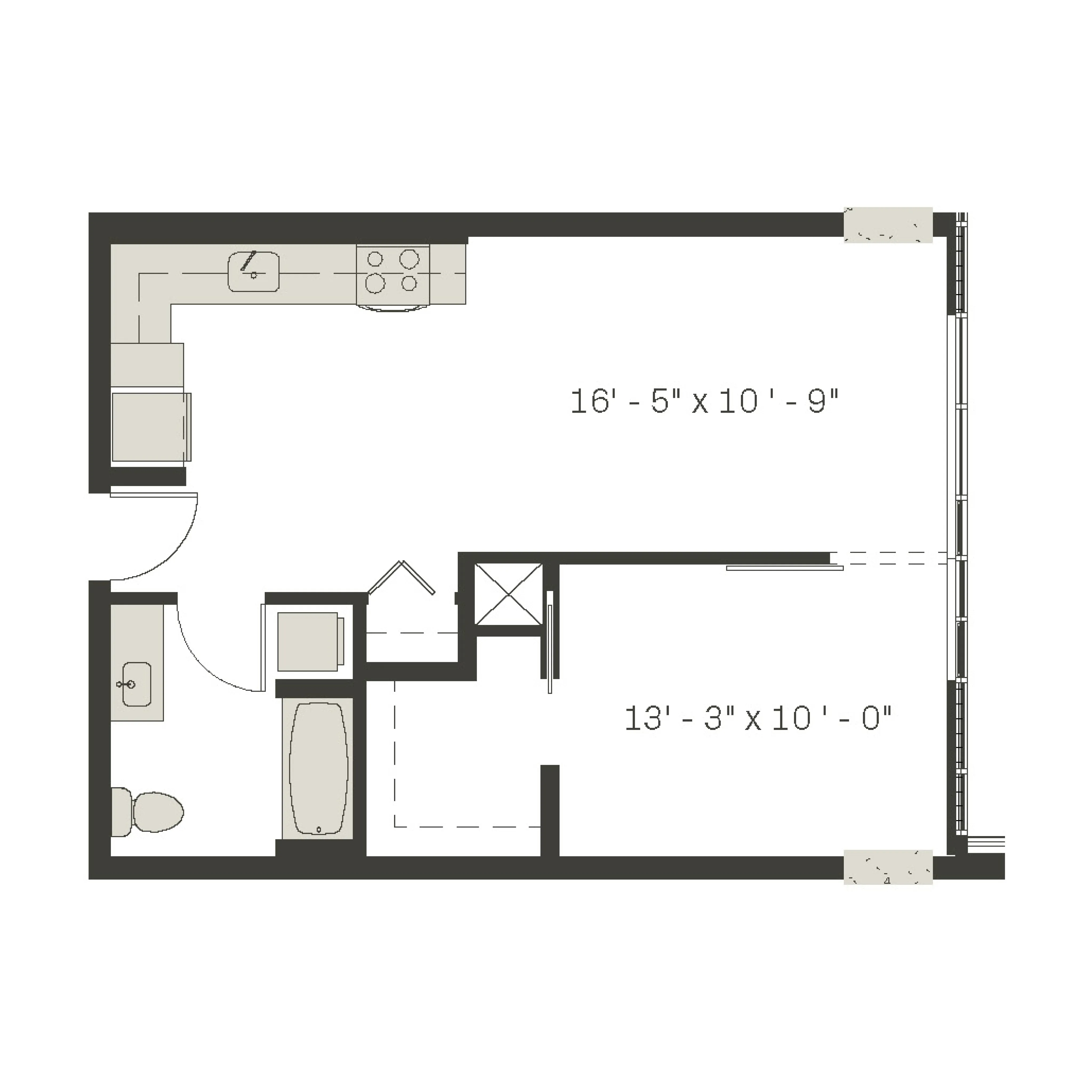 1 Bed / 1 Bath