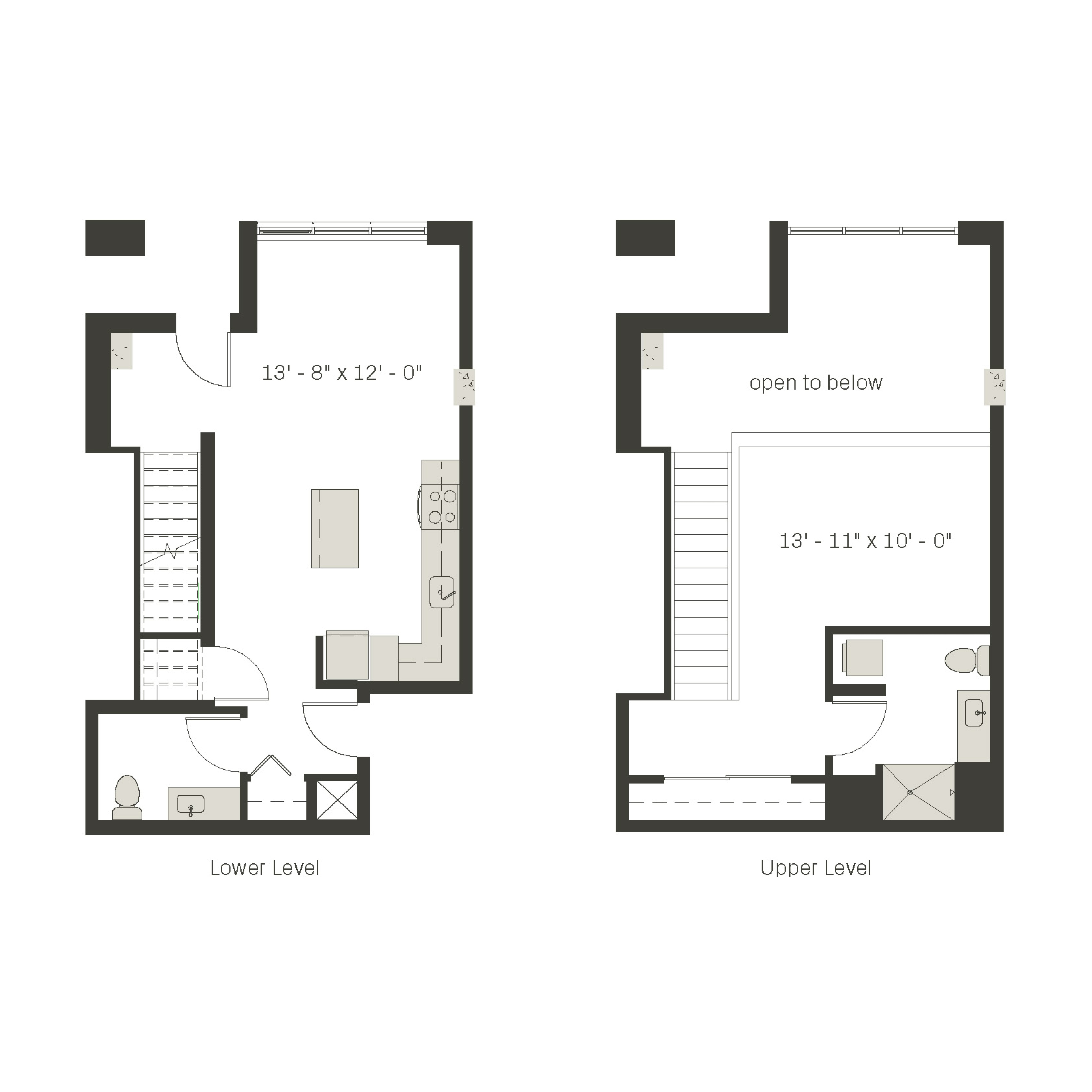 1 Bed / 2 Bath Townhouse