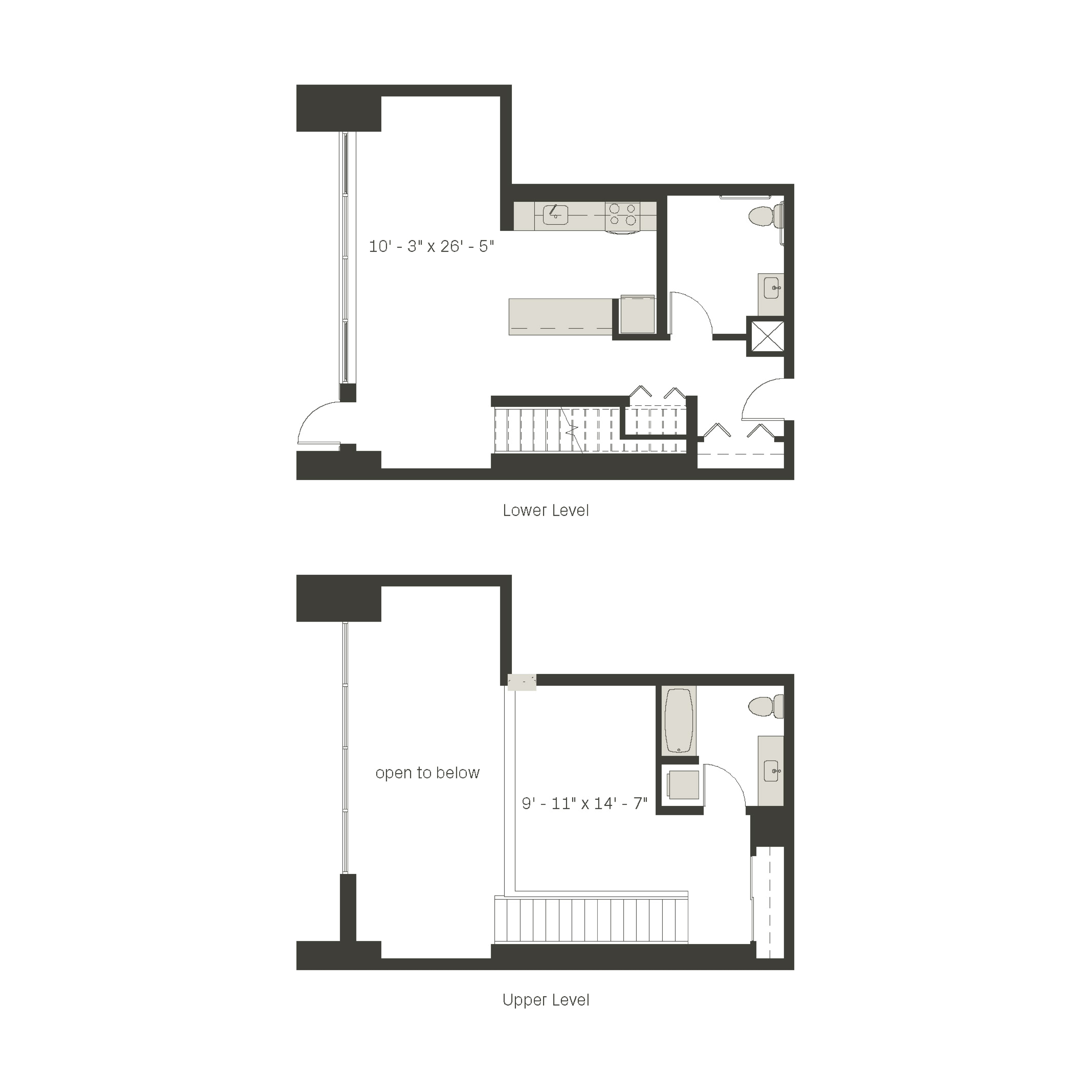 1 Bed / 2 Bath + Live & Work