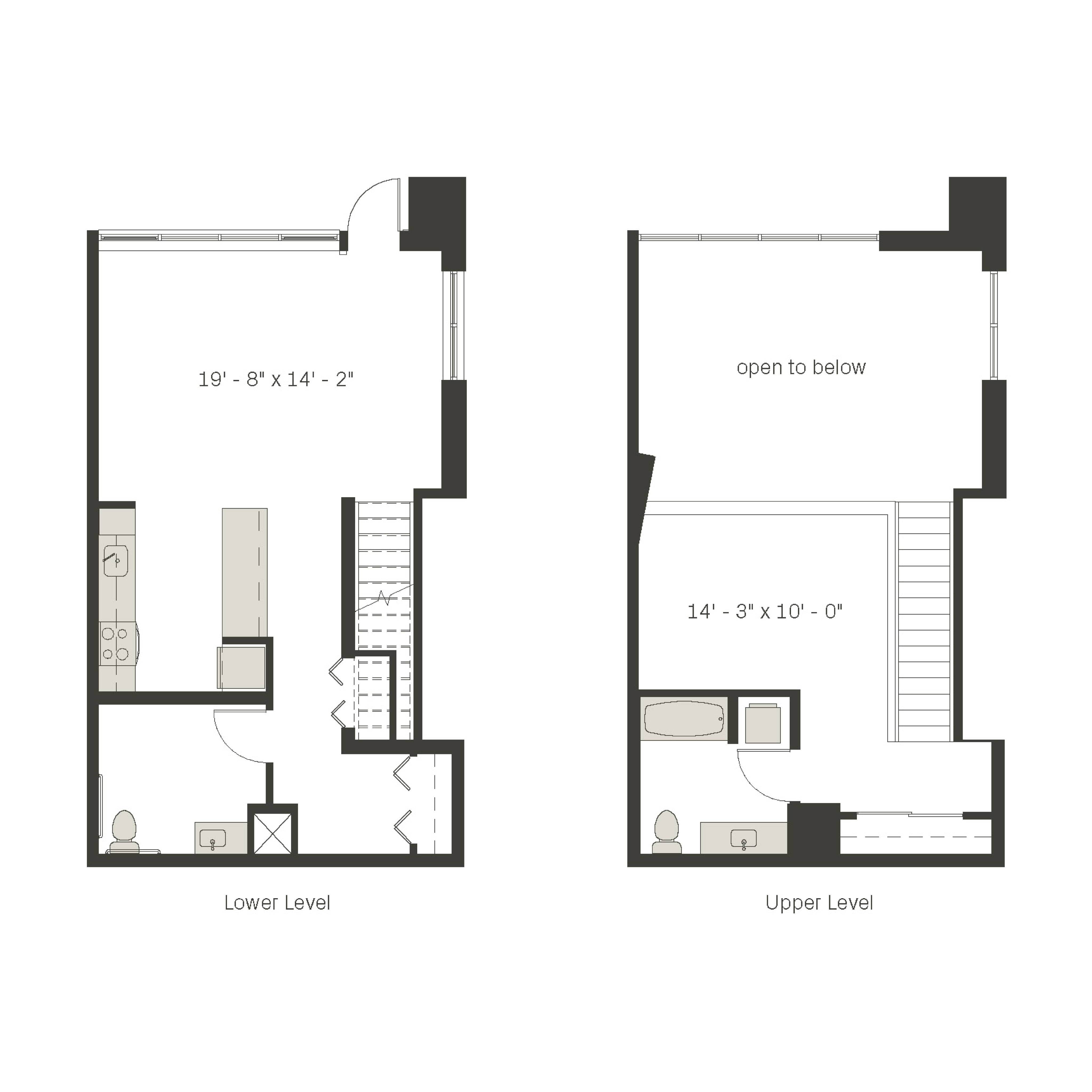 1 Bed / 2 Bath + Live & Work