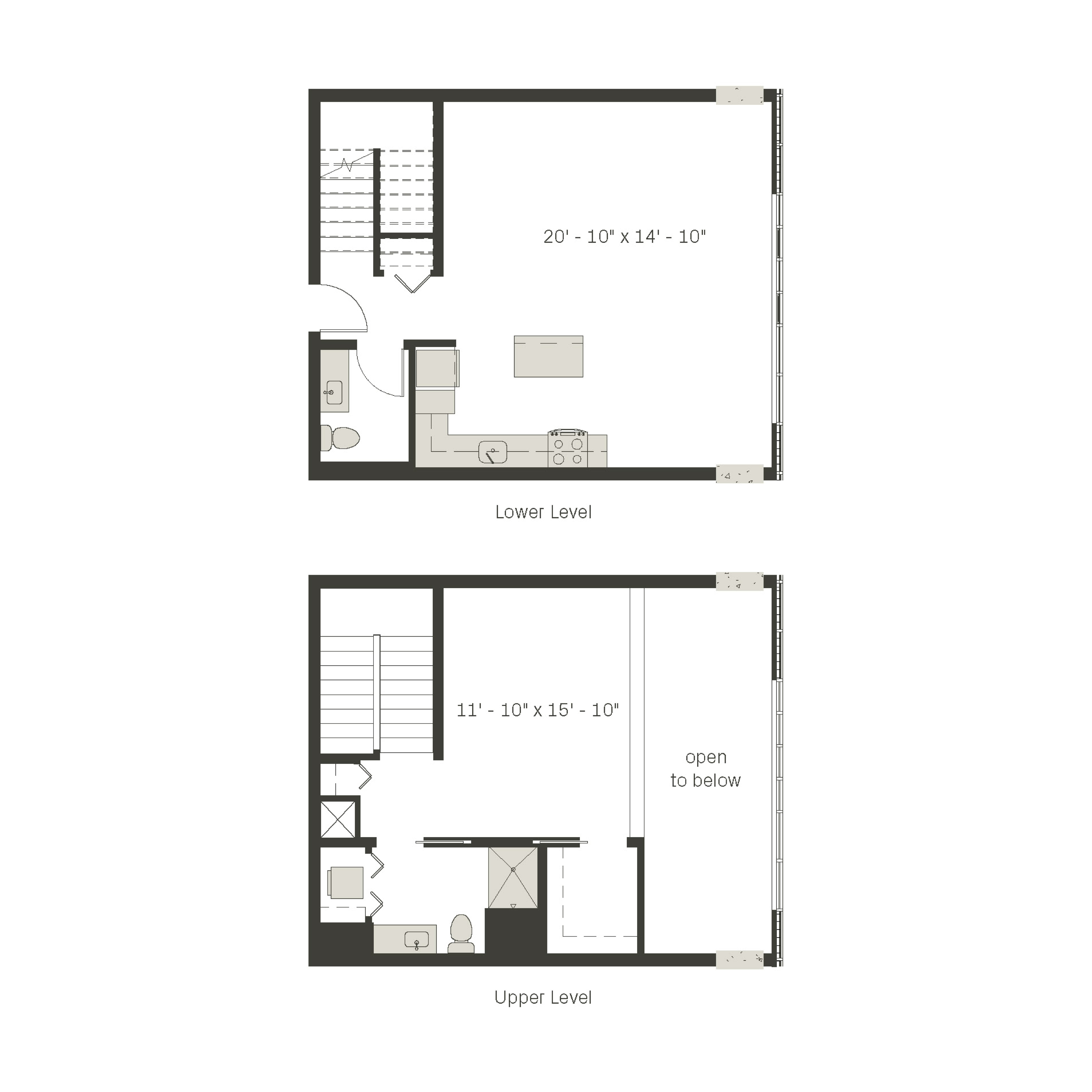 1 Bed / 2 Bath Sky