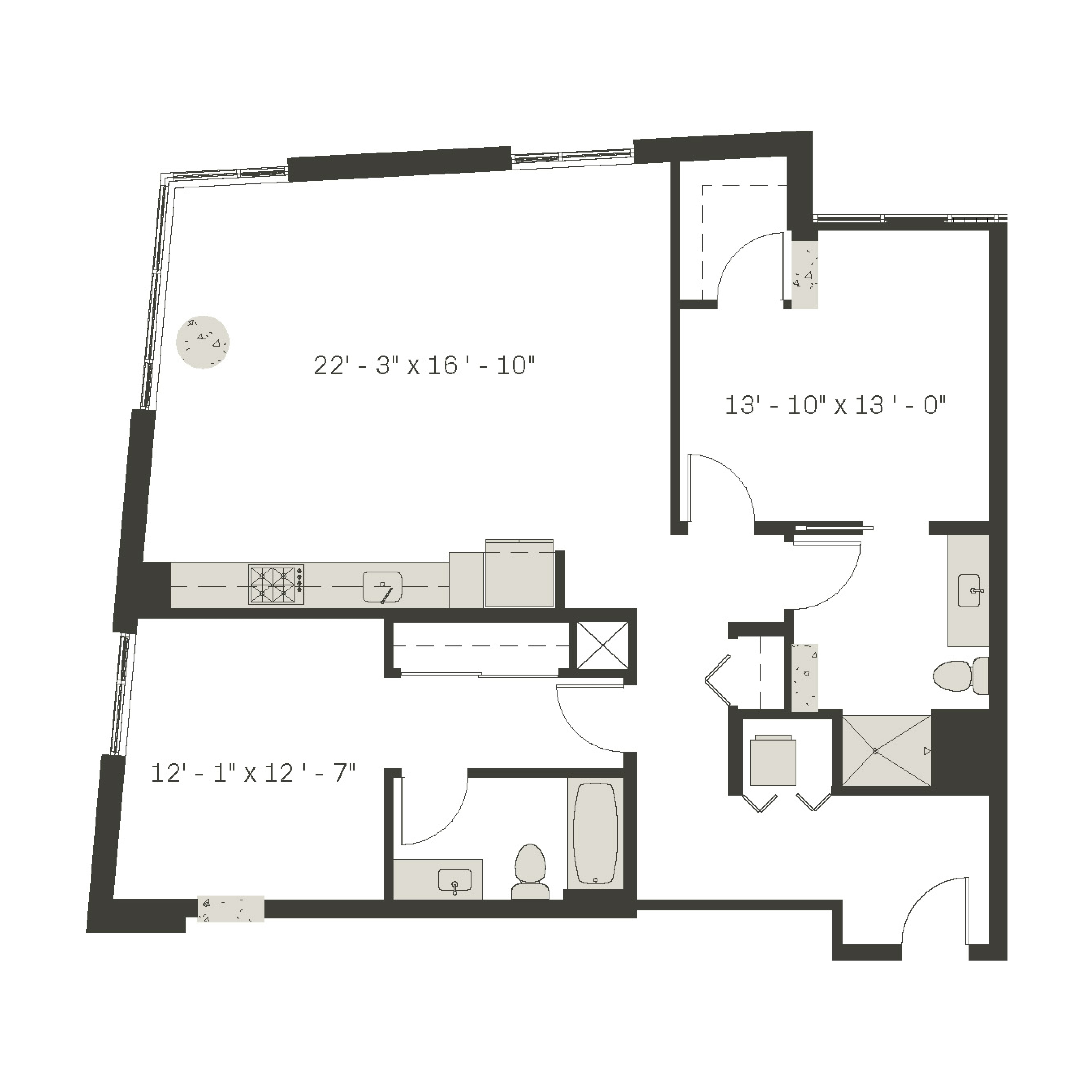 Penthouse 2 Bed / 2 Bath
