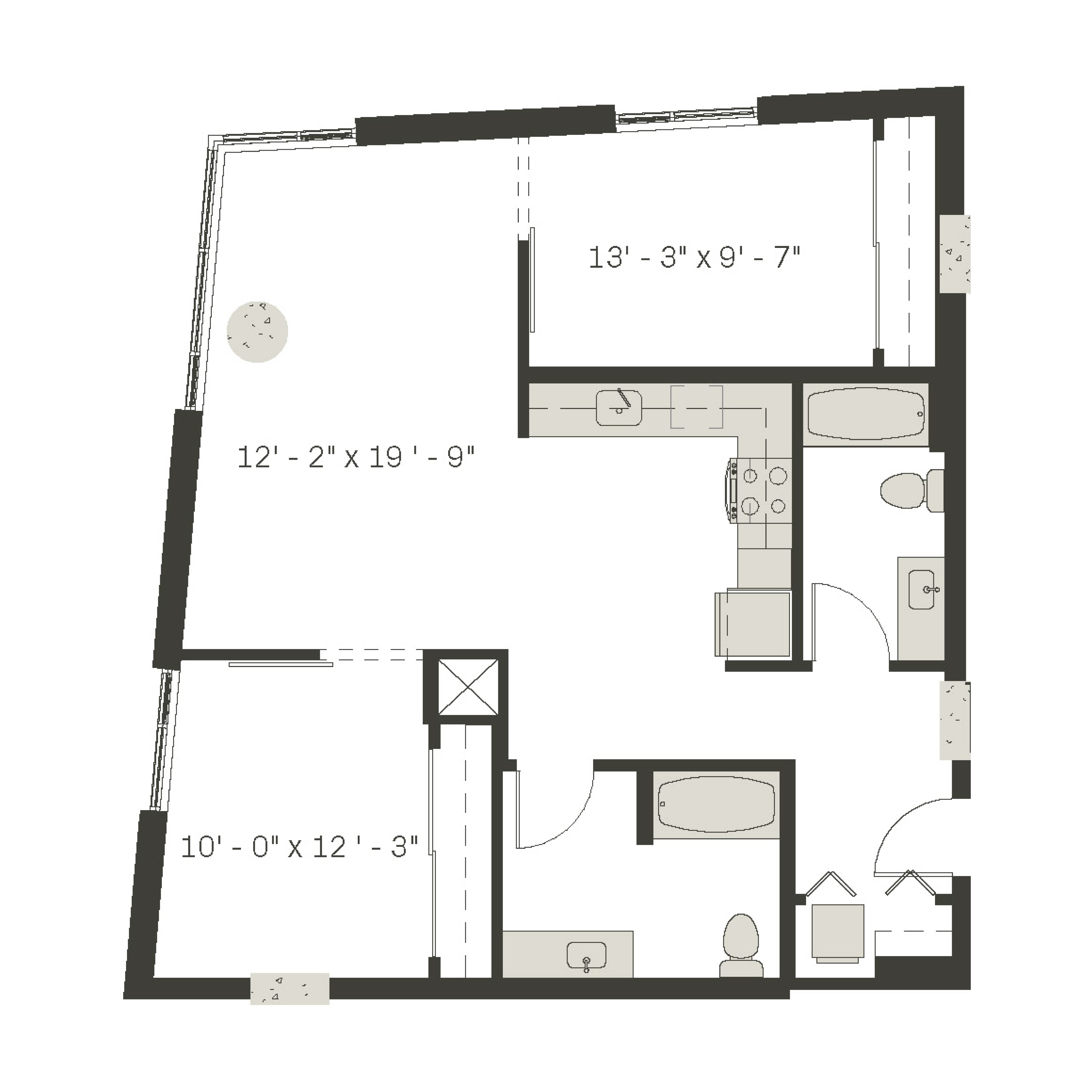 2 Bed / 2 Bath