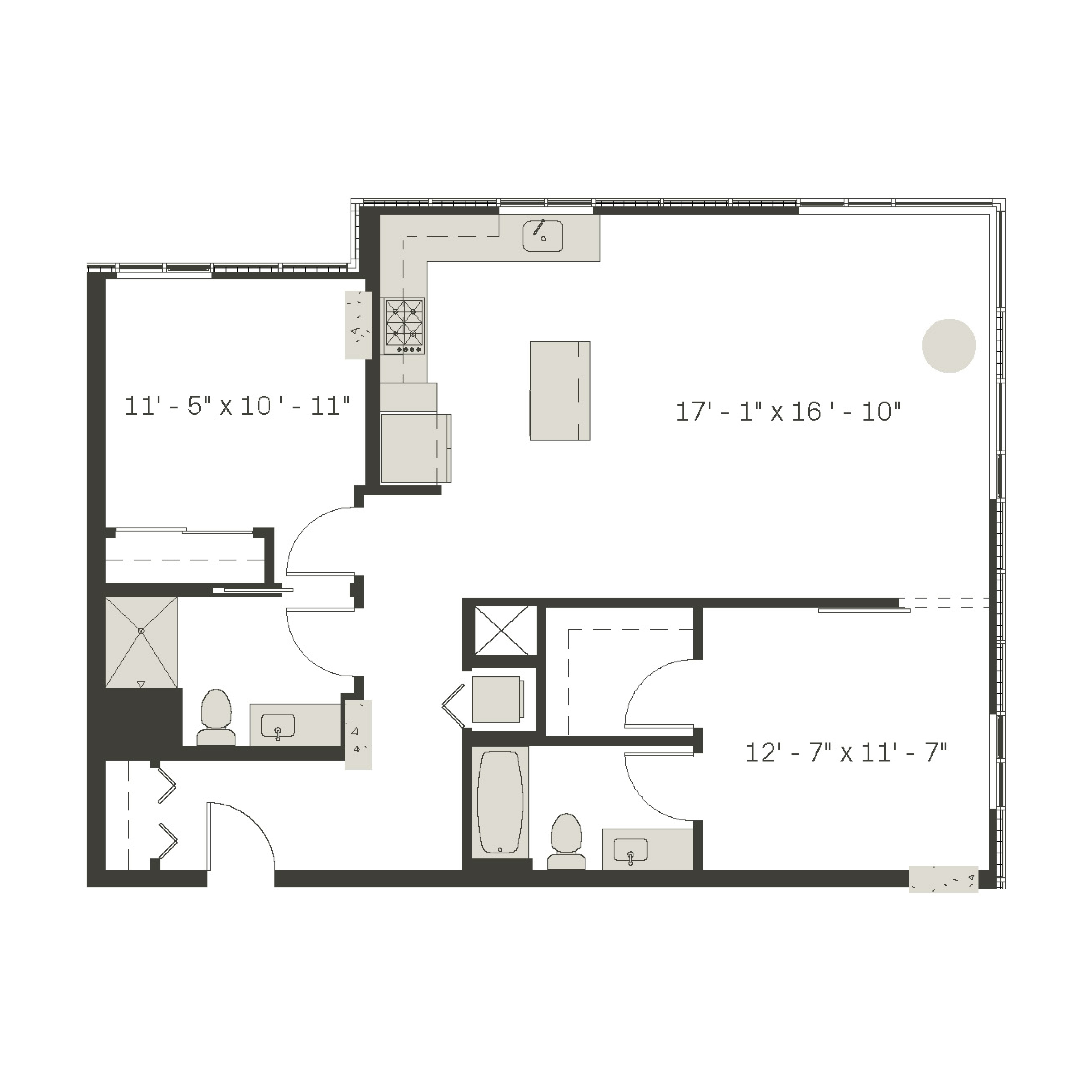 Penthouse 2 Bed / 2 Bath