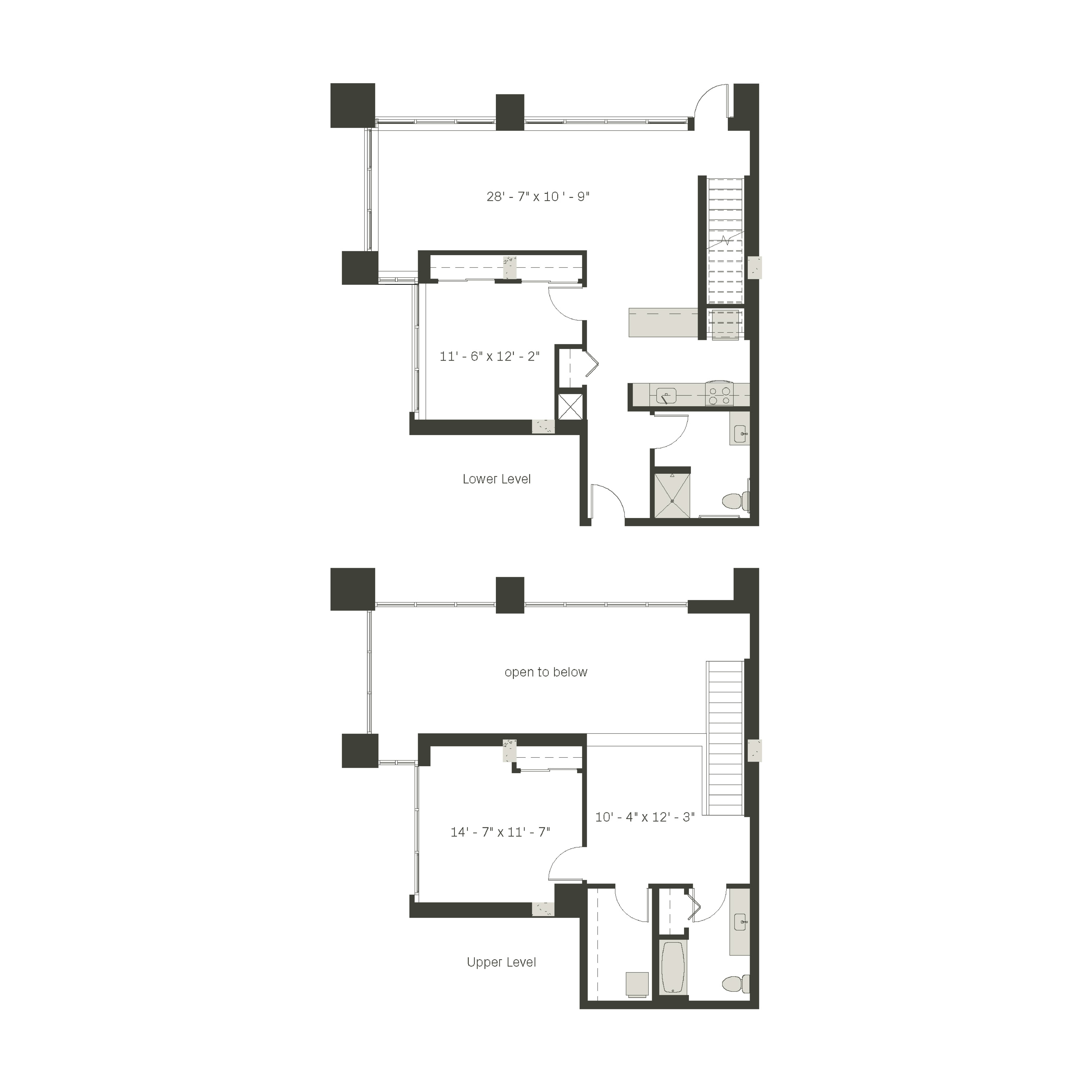 2 Bed / 2 Bath Living & Working + Den
