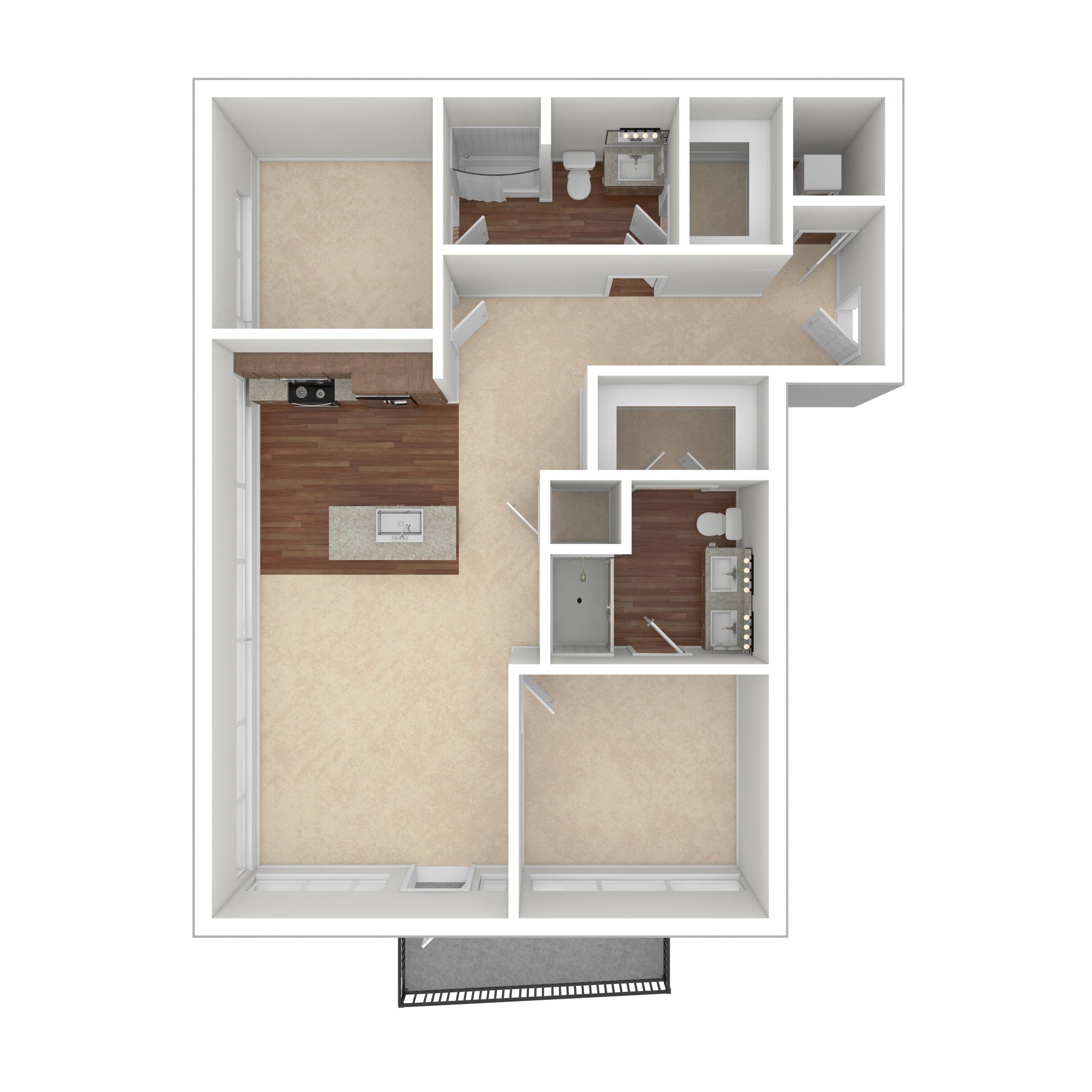 The Midtown 2 Bed Apartment Crossroads at the Gulch Apartments