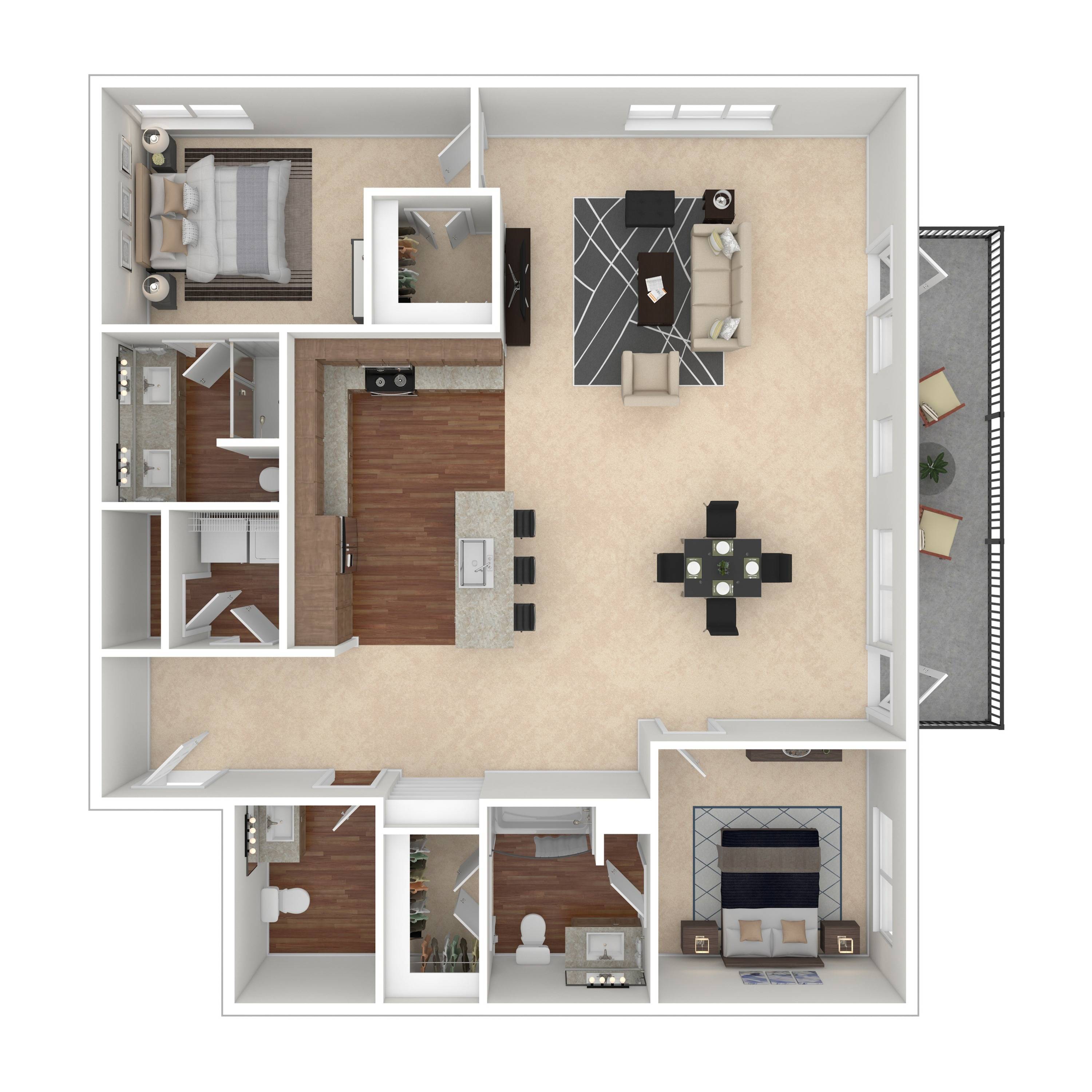The Bonnie PH 2 Bed Apartment Crossroads at the Gulch Apartments