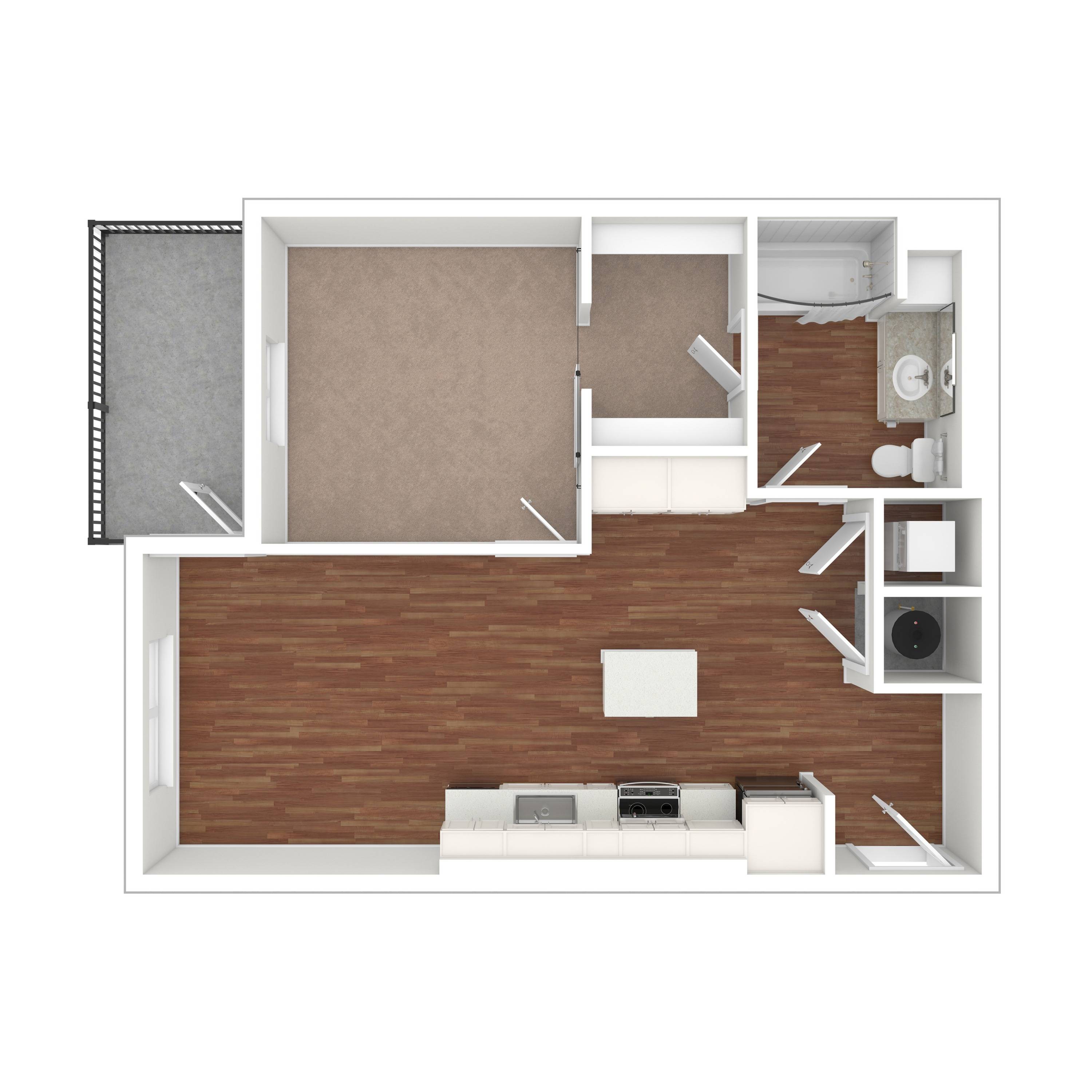 1 Bedroom Floor Plan | Apartments For Rent In Lacey WA | Martingale