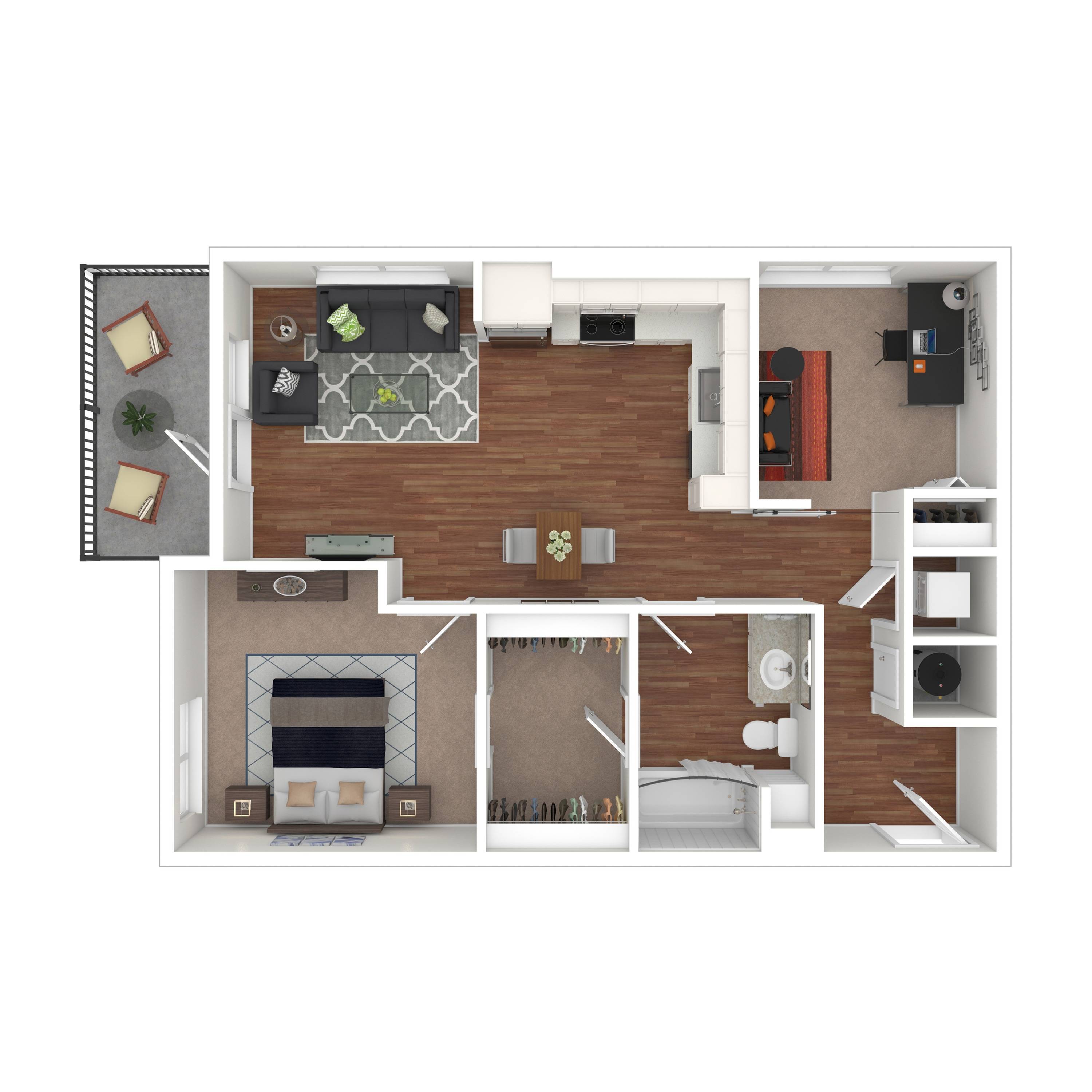 1 Bedroom Floor Plan | Apartments For Rent In Lacey Wa | Martingale