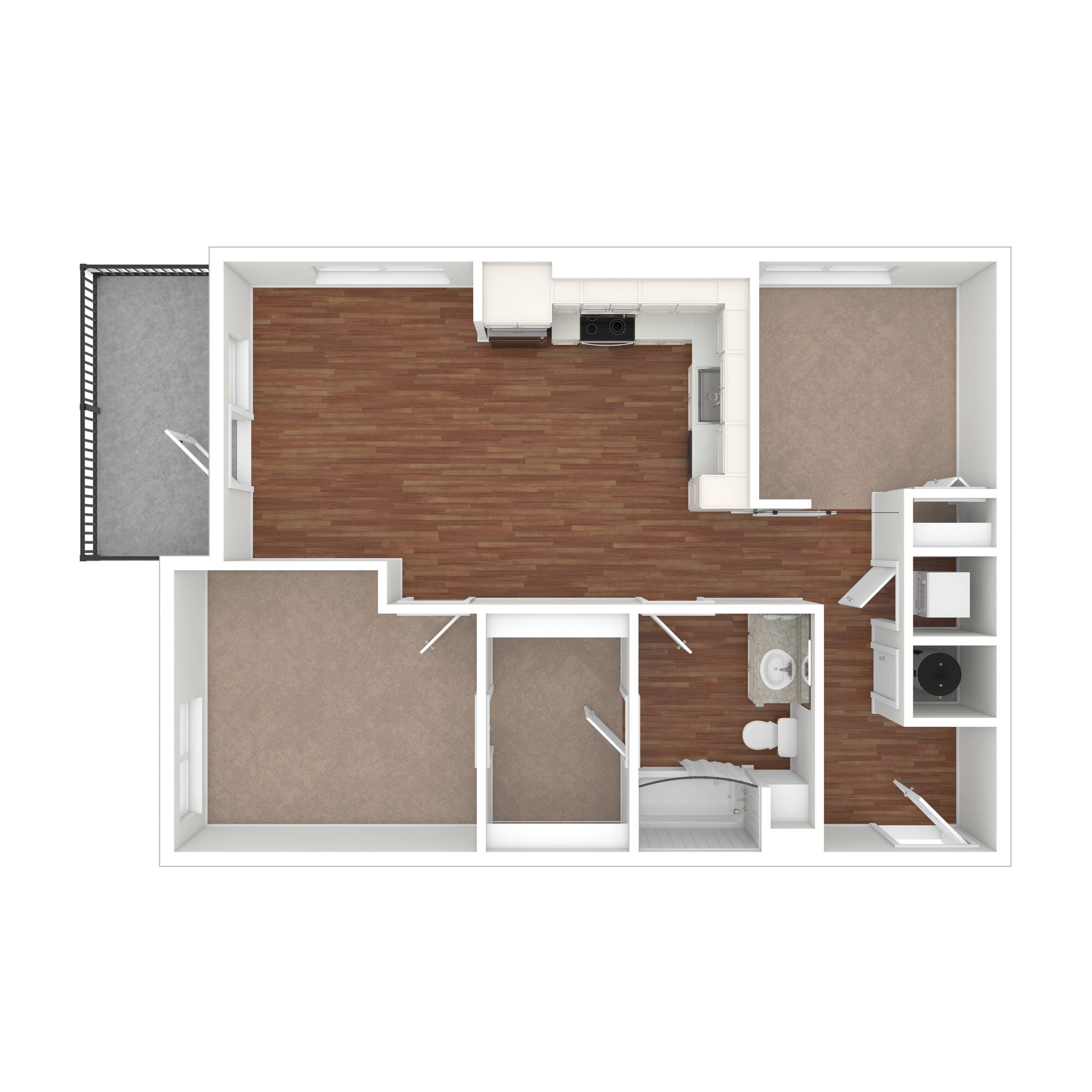 1 Bedroom Floor Plan | Apartments For Rent In Lacey Wa | Martingale
