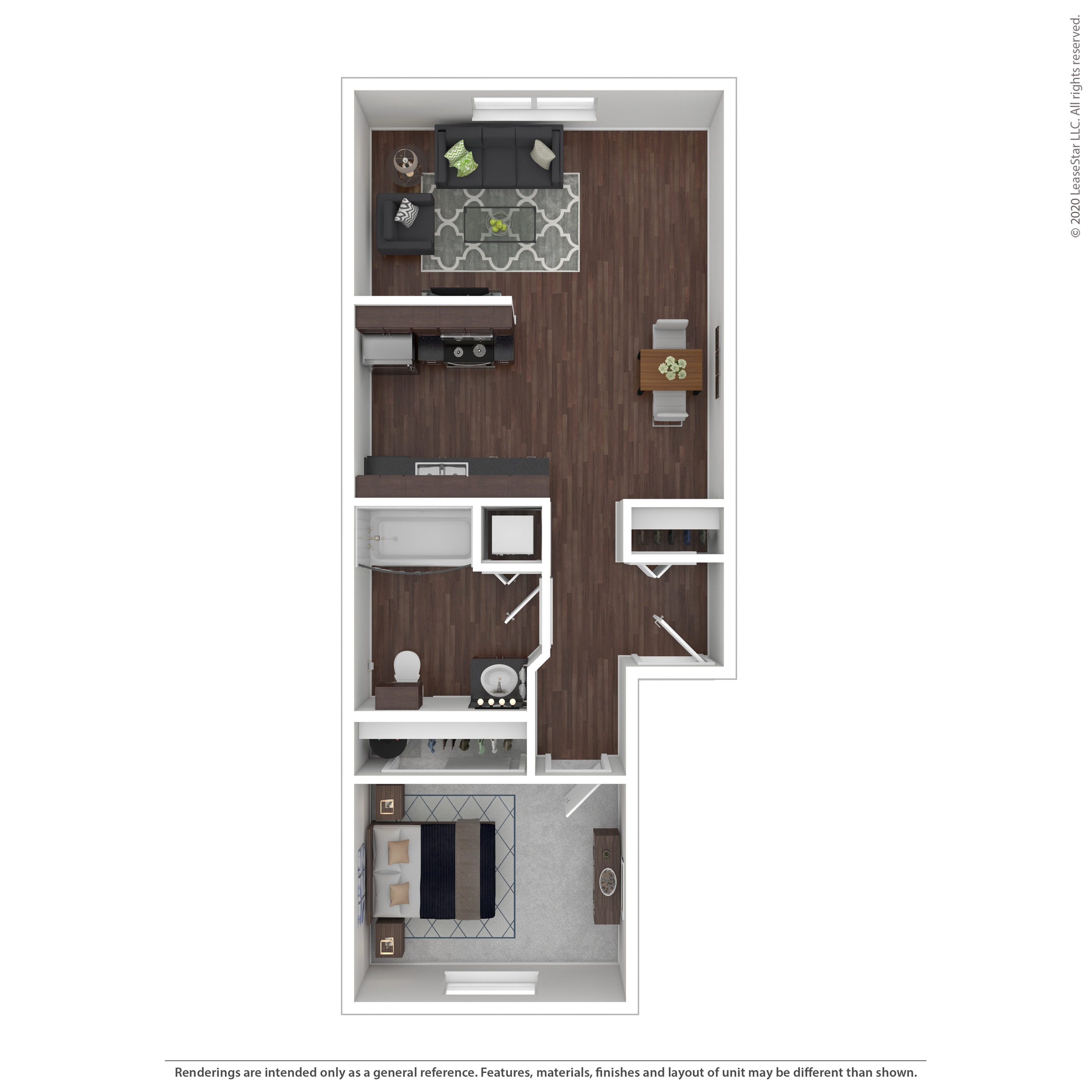 1 Bedroom Floor Plan | Apartments For Rent In Bend, OR| Cedarwest Apartments