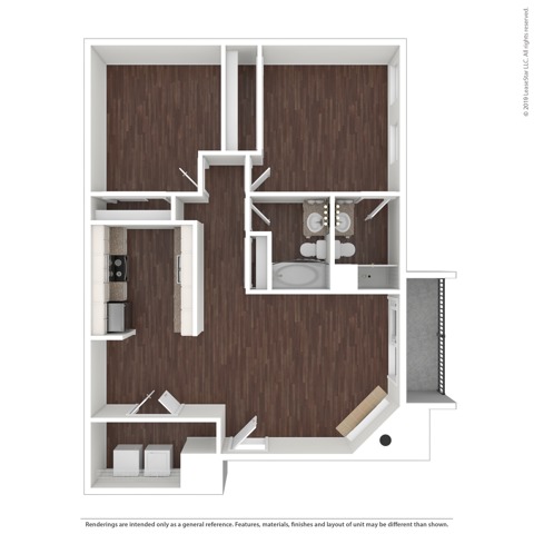 2 Bdrm Floor Plan | Pet Friendly Apartments Aurora Co | The Grove at City Center