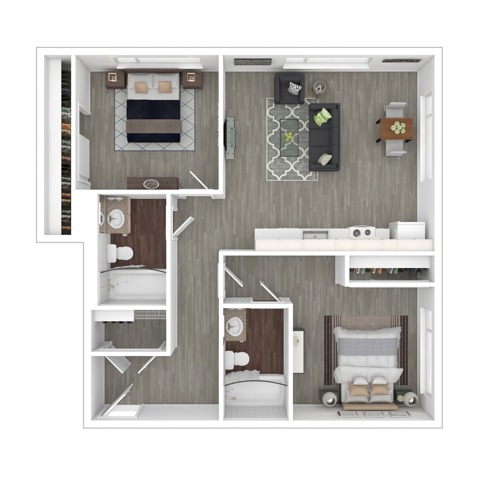 Two Bedroom Two Bath | Apartments in Seattle WA | HANA
