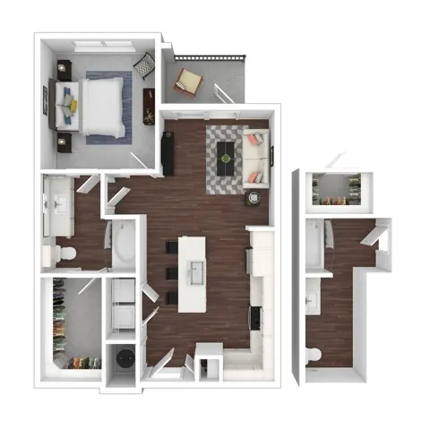 One Bedroom One Bath | Austin Texas Apartments | Brightleaf at Lakeline Apartments
