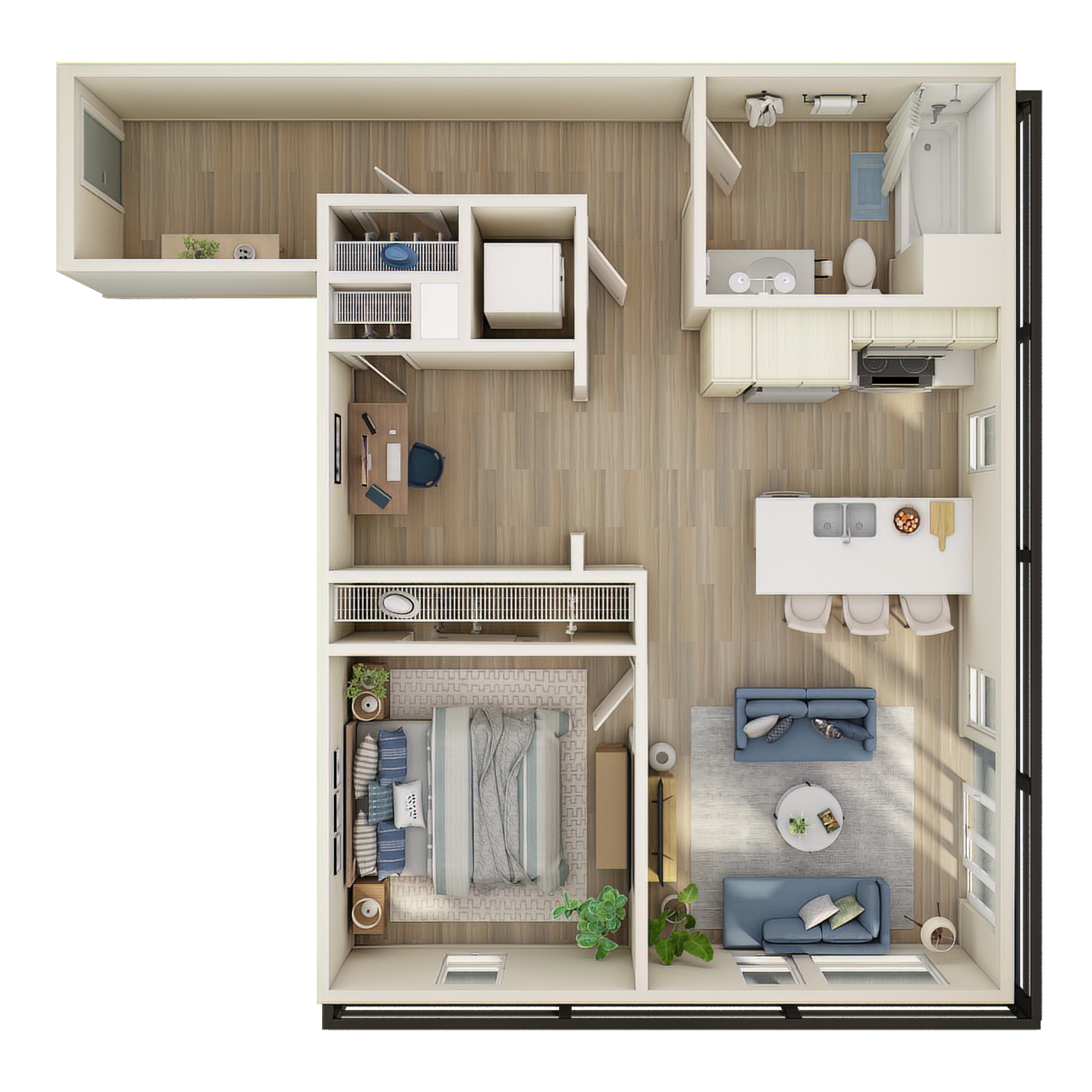 1 Bed, 1 Bath Den - D | 1 Bed Apartment | The Hemlock