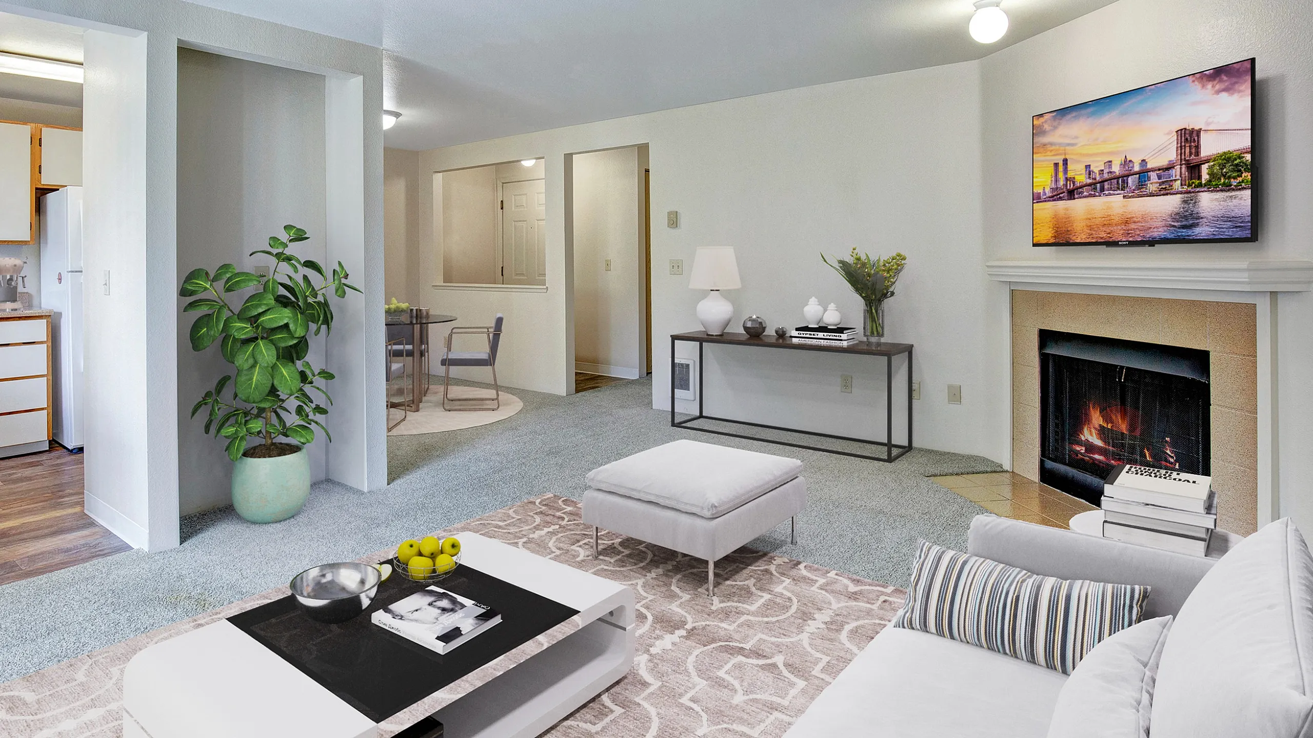 Living Area | Charter Club Apartments