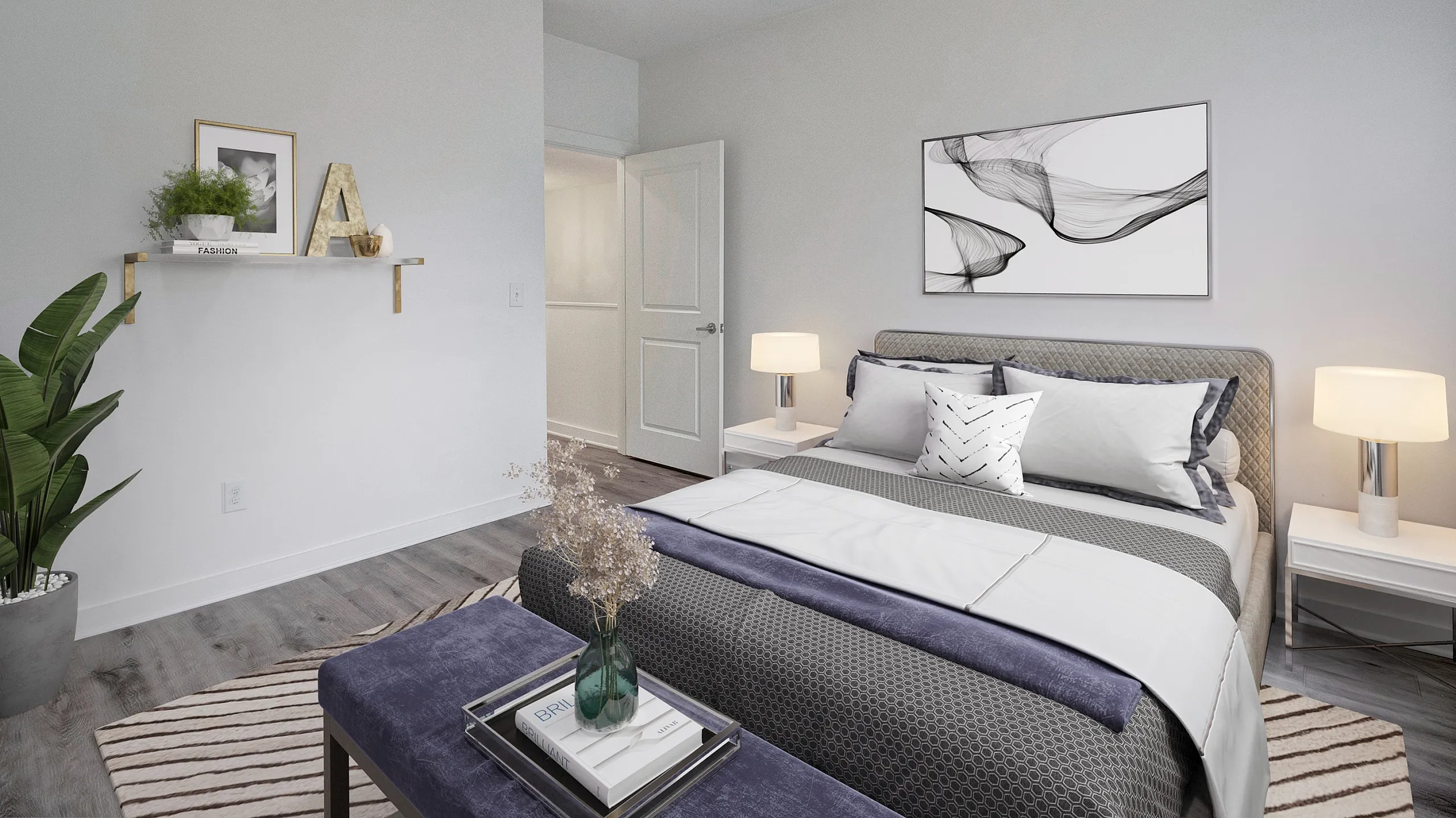 Elegant Bedroom | Merchants Walk Apartments
