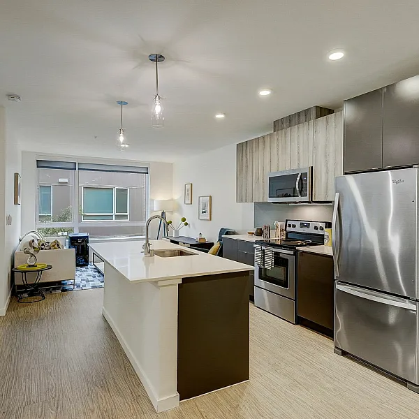 Modern Kitchen with Stainless Steel Appliances | Augusta Apartments | Apartments in Seattle