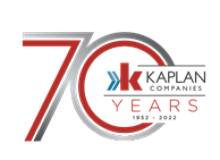 Kaplan Companies 70th Anniversary logo, celebrating decades of excellence in building and construction.