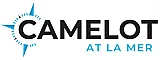 Elegant logo of Camelot at La Mer featuring a compass design, blending sophistication with a coastal vibe.