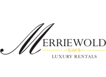 Elegant Merriewold Luxury Rentals logo in sophisticated black and gold design.