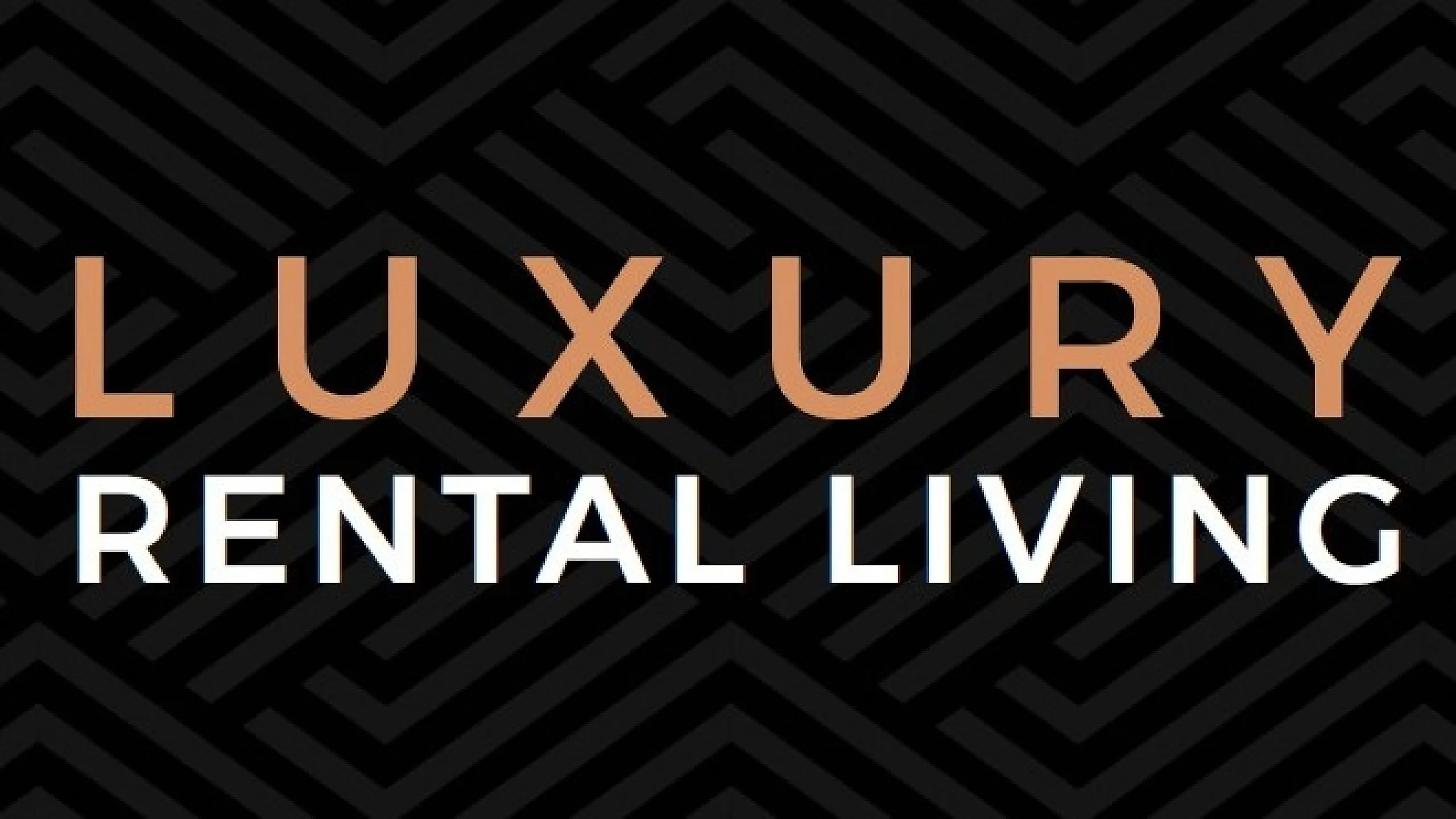 Elegant graphic design featuring the phrase 'Luxury Rental Living' set against a stylish geometric background.