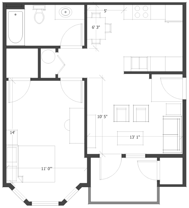1 Bedroom 1 Bed Apartment Churchill Downs Apartments