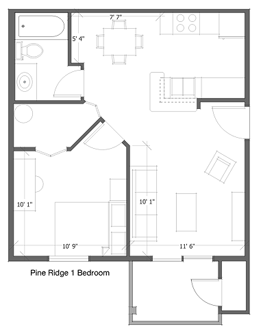 1 Bedroom floorplan