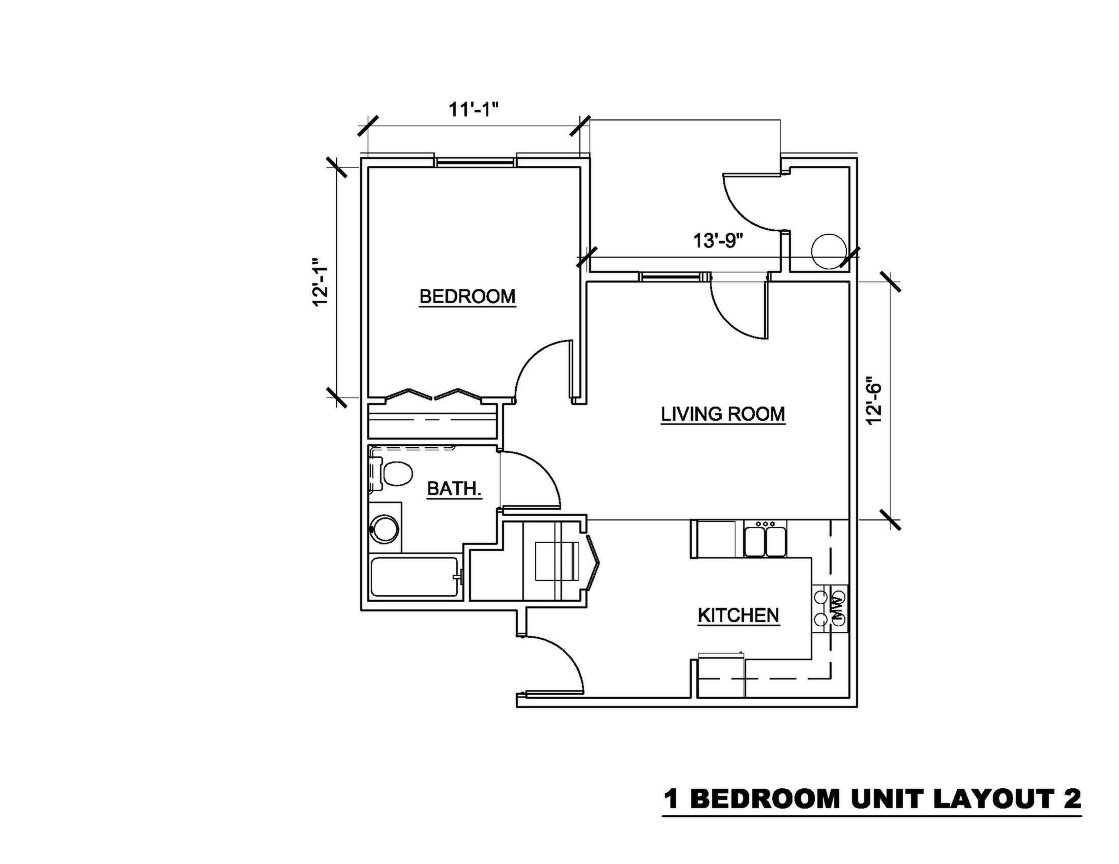 1 Bed 624 sq ft - new in 2024