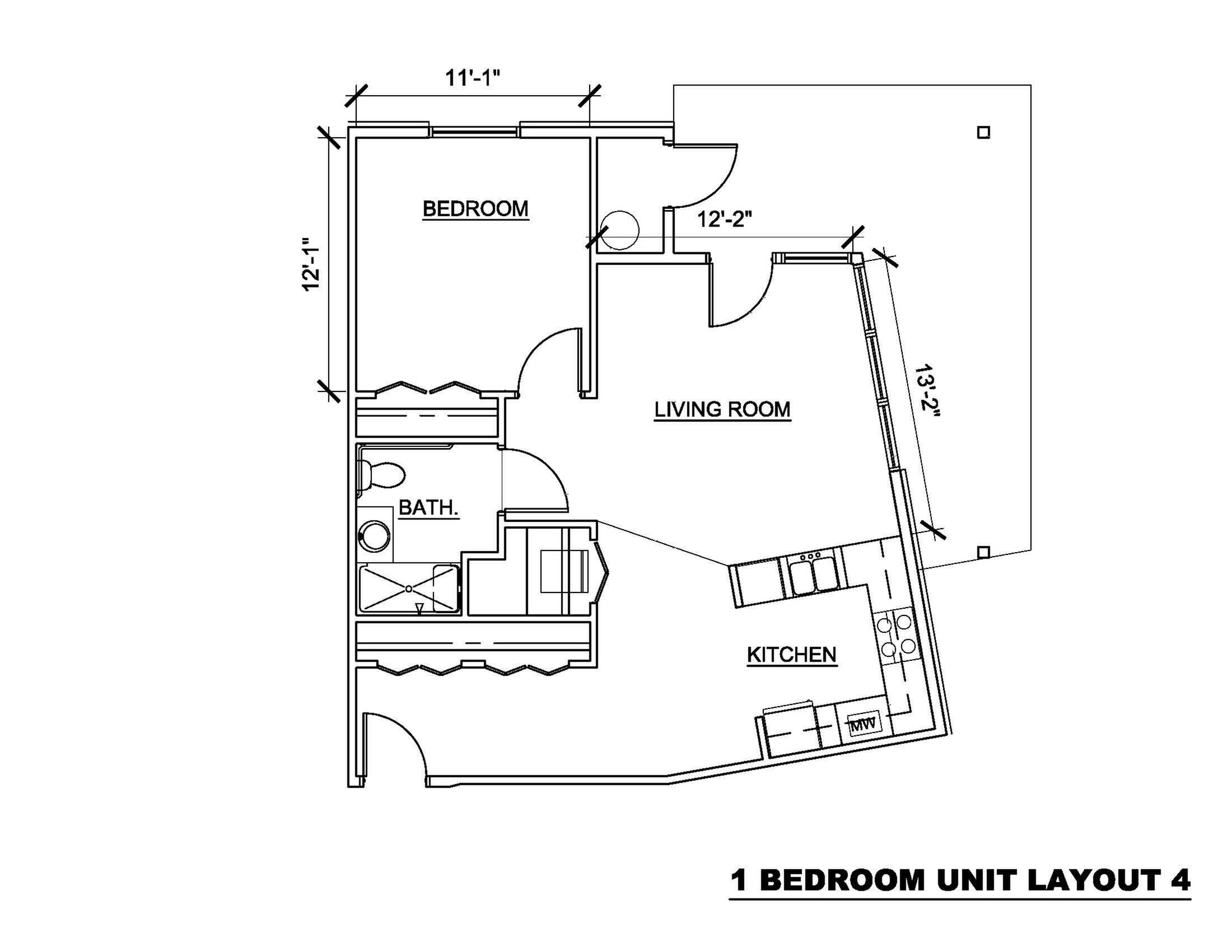 1 Bed 730 sq ft - new in 2024