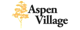 Elegant Aspen Village logo featuring a golden aspen tree illustration.