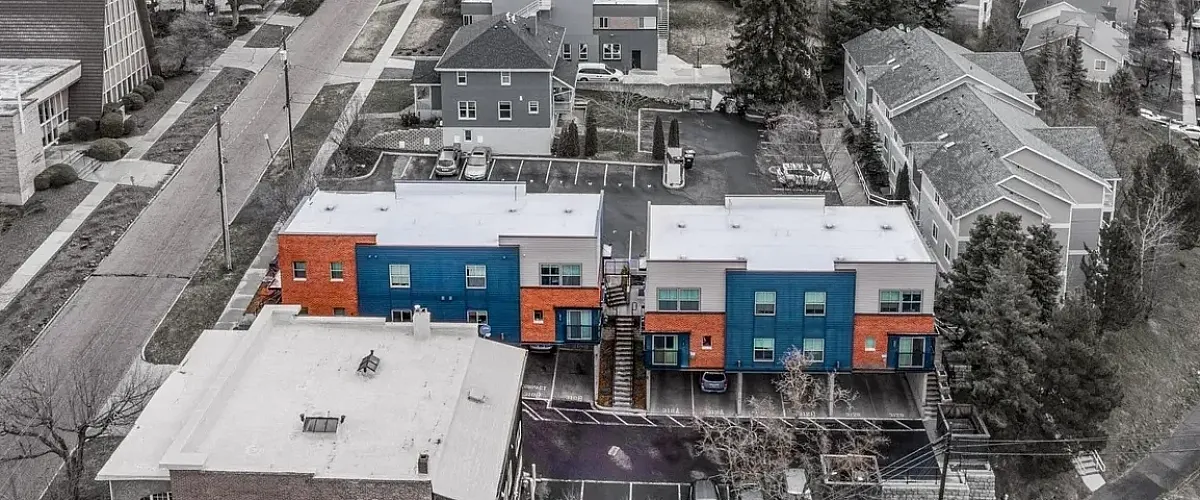 Aerial Shot of Maple Street Duplexes