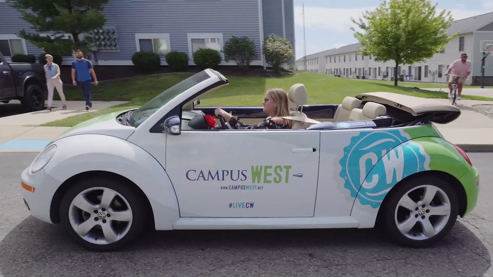 Paige Driving the Bug