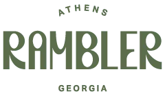 Logo of Athens Rambler, showcasing stylish typography set against a sleek, modern design emphasizing Georgia's charm.