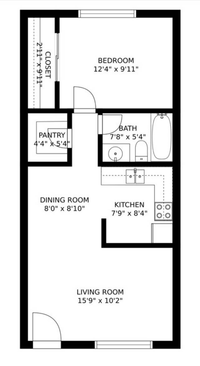 1 Bedroom floorplan